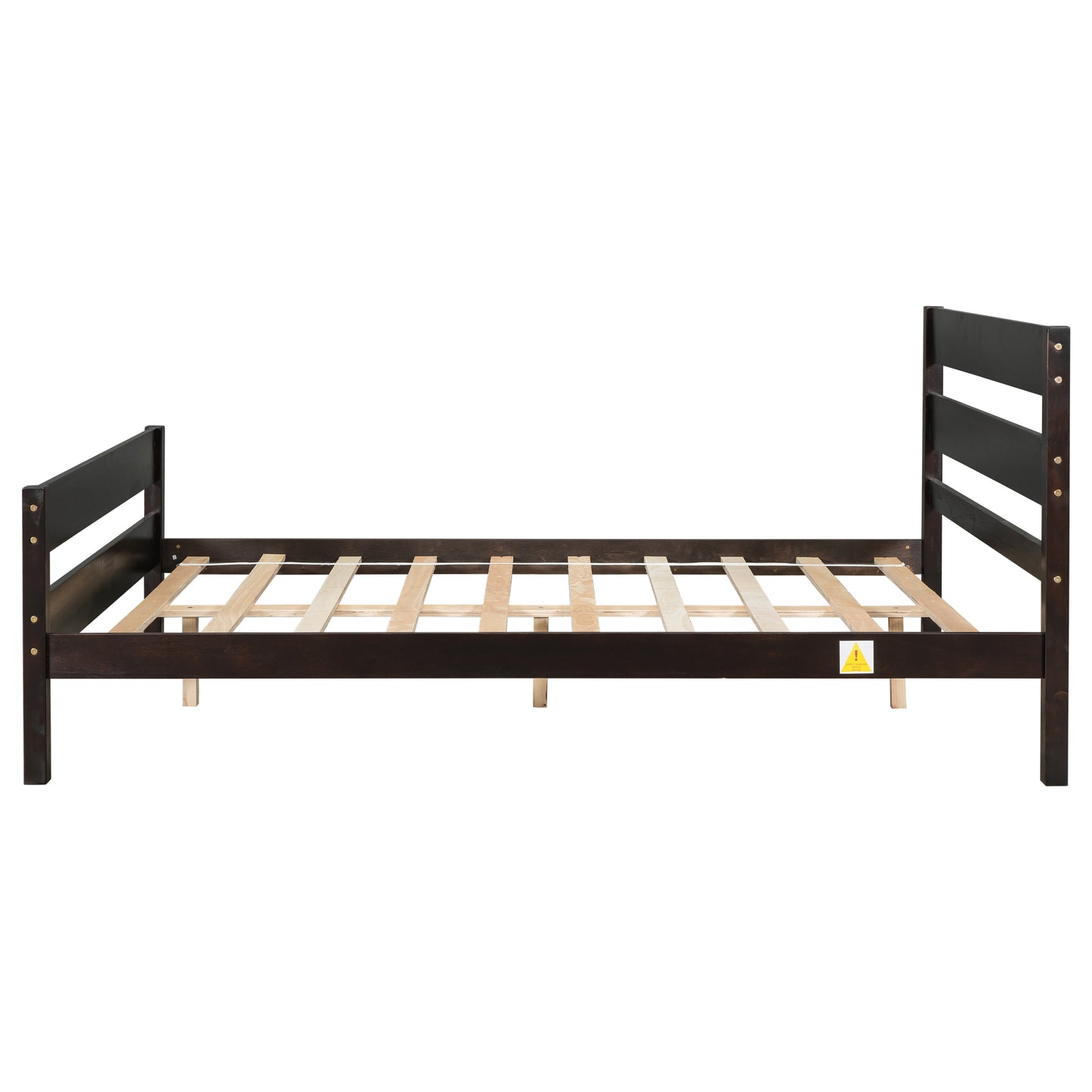 iRerts Wood Full Bed Frame, Espresso Full Platform Bed Frame with Headboard and Footboard, Modern Full Bed Frame No Box Spring Needed for Adults Teens Kids, Full Size Bed Frame with Wood Slat Support