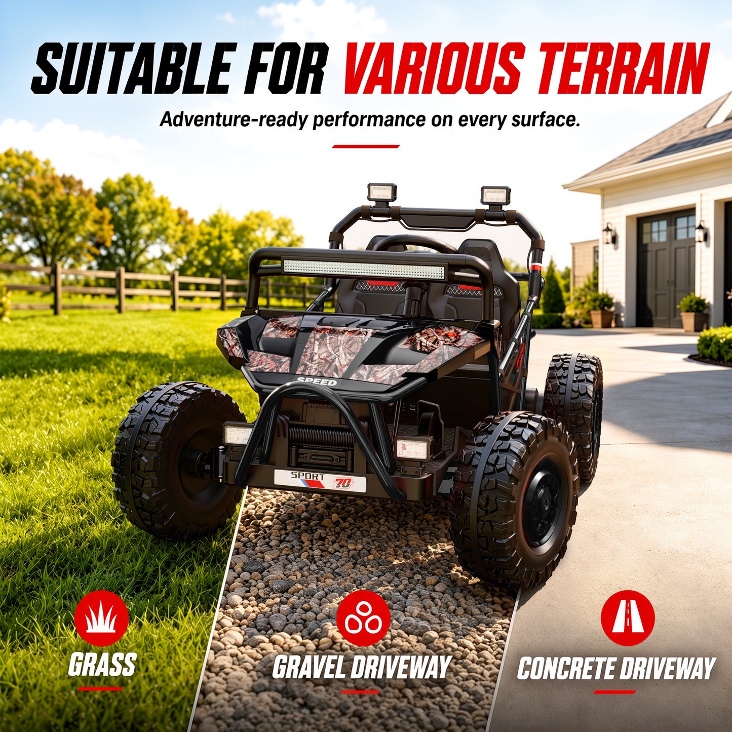 iRerts 36V Powered Ride on Toys for Big Kids, 2 Seater Ride on UTV Cars with Bluetooth, Music, 4 Wheels Spring Suspension, Kids Car Electric Ride on Vehicles for Boys Girls Ages 6+, Black