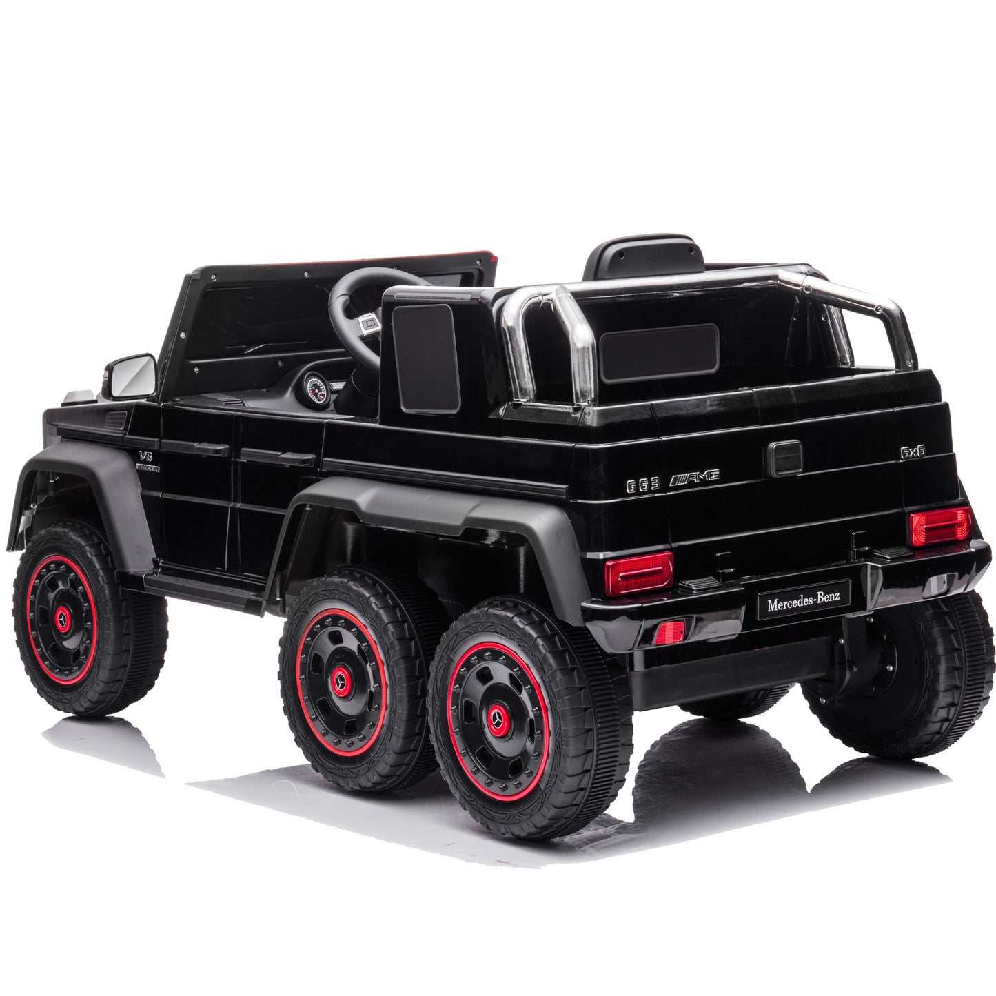 Licensed Mercedes-Benz 24V Kids Ride On Cars, 6-Wheel Drive Powered Ride on Truck with Remote Control, USB, Bluetooth, MP3, Music, Ride on Toys Electric Vehicles for Boys Girls Gifts Ages 3-6, Black