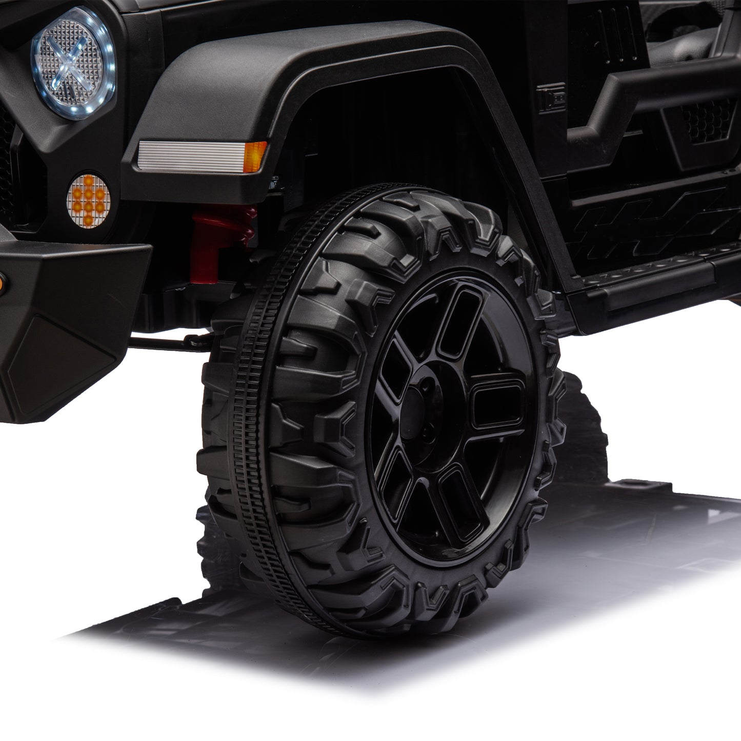 iRerts 24V Ride on PickUp Truck with Remote Control, 4WD Battery Powered Ride on Car with Bluetooth Music, USB/AUX Port, Rear Storage Box, LED Lights, Ride on Toys for Kids Boys Girls Gift, Black
