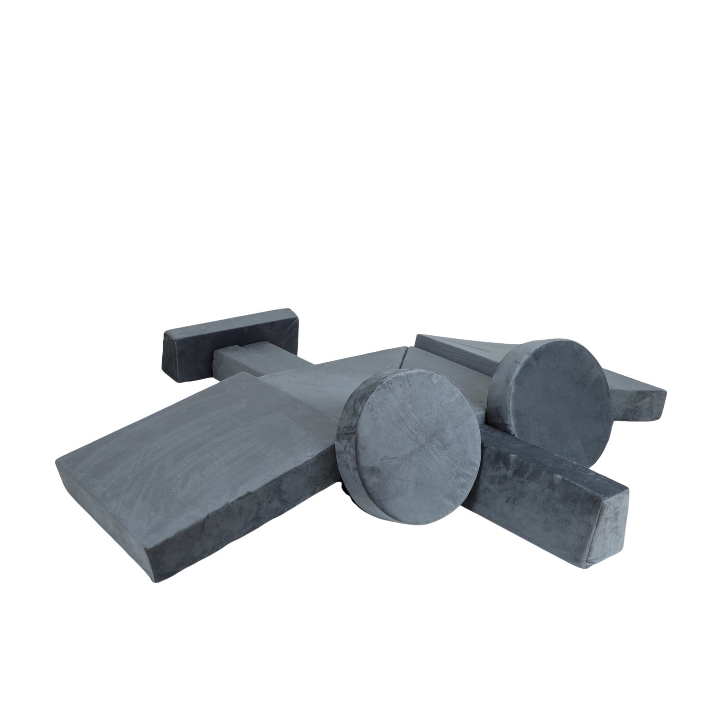 iRerts 14Pcs Modular Kids Play Couch, Convertible Nugget Couch for Kids Boys Girls, Kids Sofa Couch Floor Sofa for Children, Kids Couch Building Fort Foam Couch for Playroom Bedroom Nursery, Gray