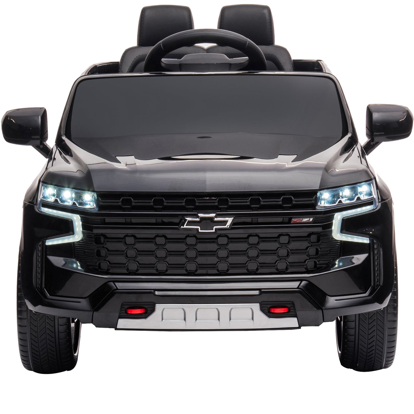 iRerts 12V Ride On Toys with Remote Control, Licensed Chevrolet Tahoe Kids Ride on Cars with Music, LED Lights, MP3/USB/AUX Port, Kids Electric Vehicle for Boys Girls, Black