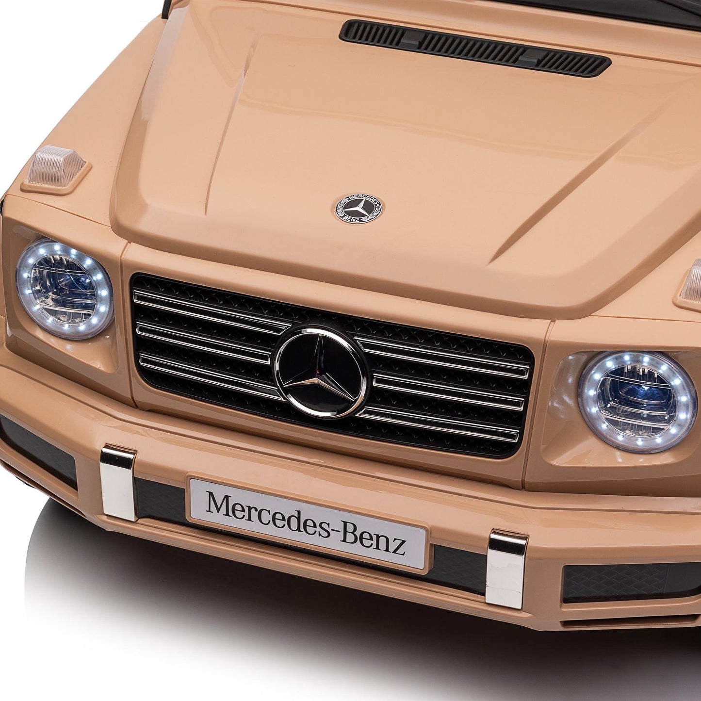 24V Ride On Cars with Remote Control, Licensed Mercedes Benz G500 Kids Electric Car for Boys Girls Gifts, Battery Powered Ride on Trucks Toys with Bluetooth, MP3, Music, Led Lights, USB, Yellow