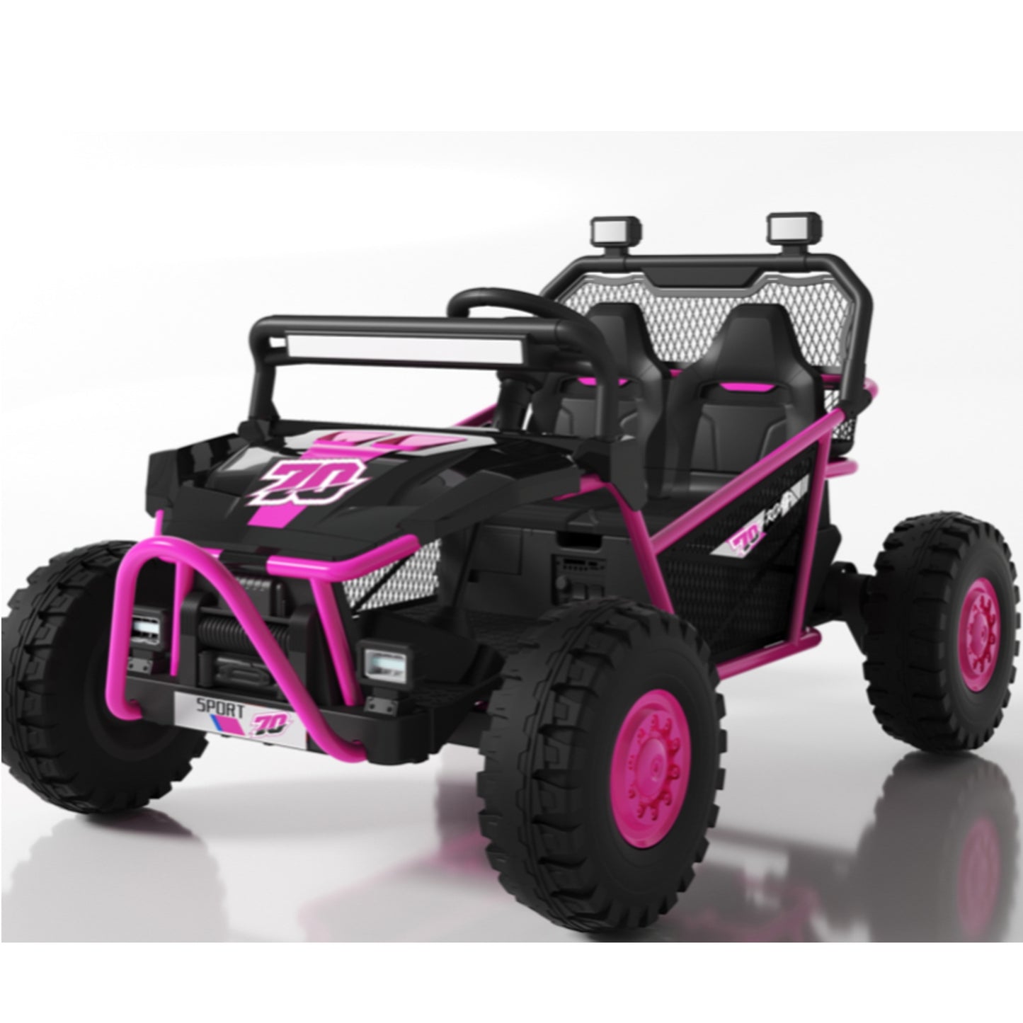 iRerts 36V Powered Ride on Toys for Big Kids, 2 Seater Ride on UTV Cars with Bluetooth, Music, 4 Wheels Spring Suspension, Kids Car Electric Ride on Vehicles for Boys Girls Ages 6+, Pink