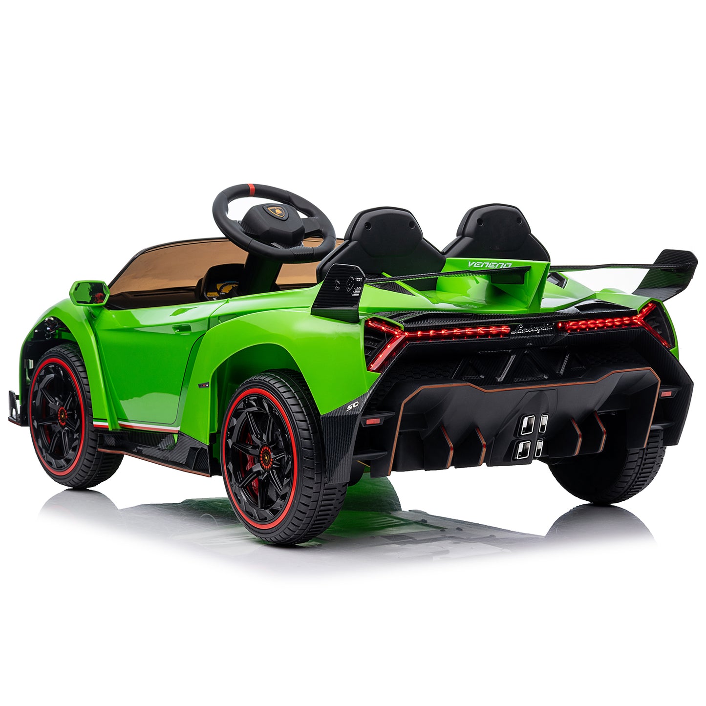 iRerts 12V Ride on Sports Cars with Remote Control, Lamborghini Poison Kids Ride on Vehicles Toys for Boys Girls 3-5 Years Old Gifts, Battery Powered Kids Electric Cars with Music, LED Light, Green