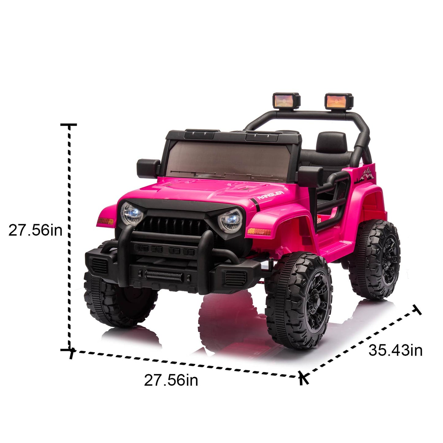 iRerts 12V Ride on Cars with Remote Control, Electric Cars for Kids Boys Girls 3-6 Ages, Powered Ride on Toys Truck with Bluetooth, Music, MP3/USB Port, Detachable Steering Wheel, Pink