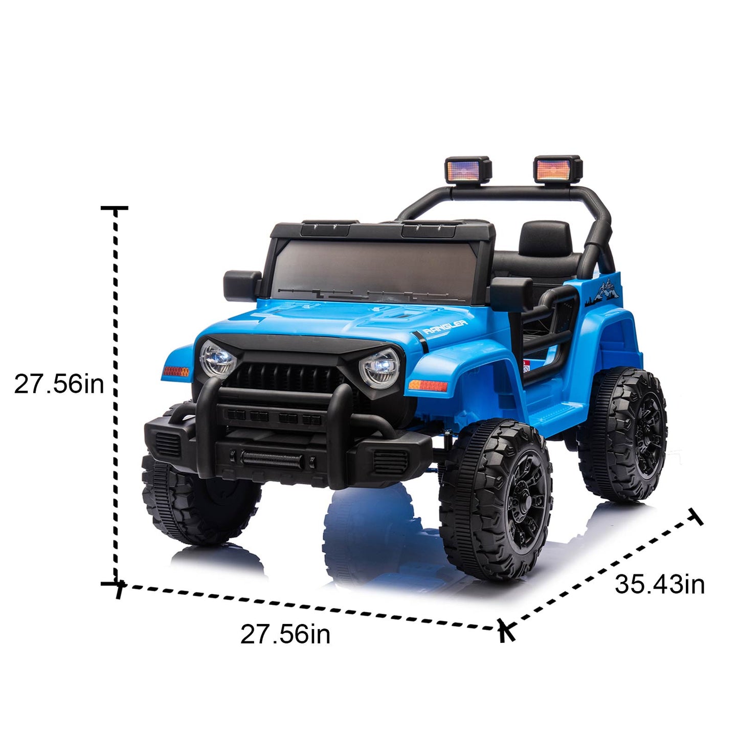 iRerts 12V Ride on Cars with Remote Control, Electric Cars for Kids Boys Girls 3-6 Ages, Powered Ride on Toys Truck with Bluetooth, Music, MP3/USB Port, Detachable Steering Wheel, Blue