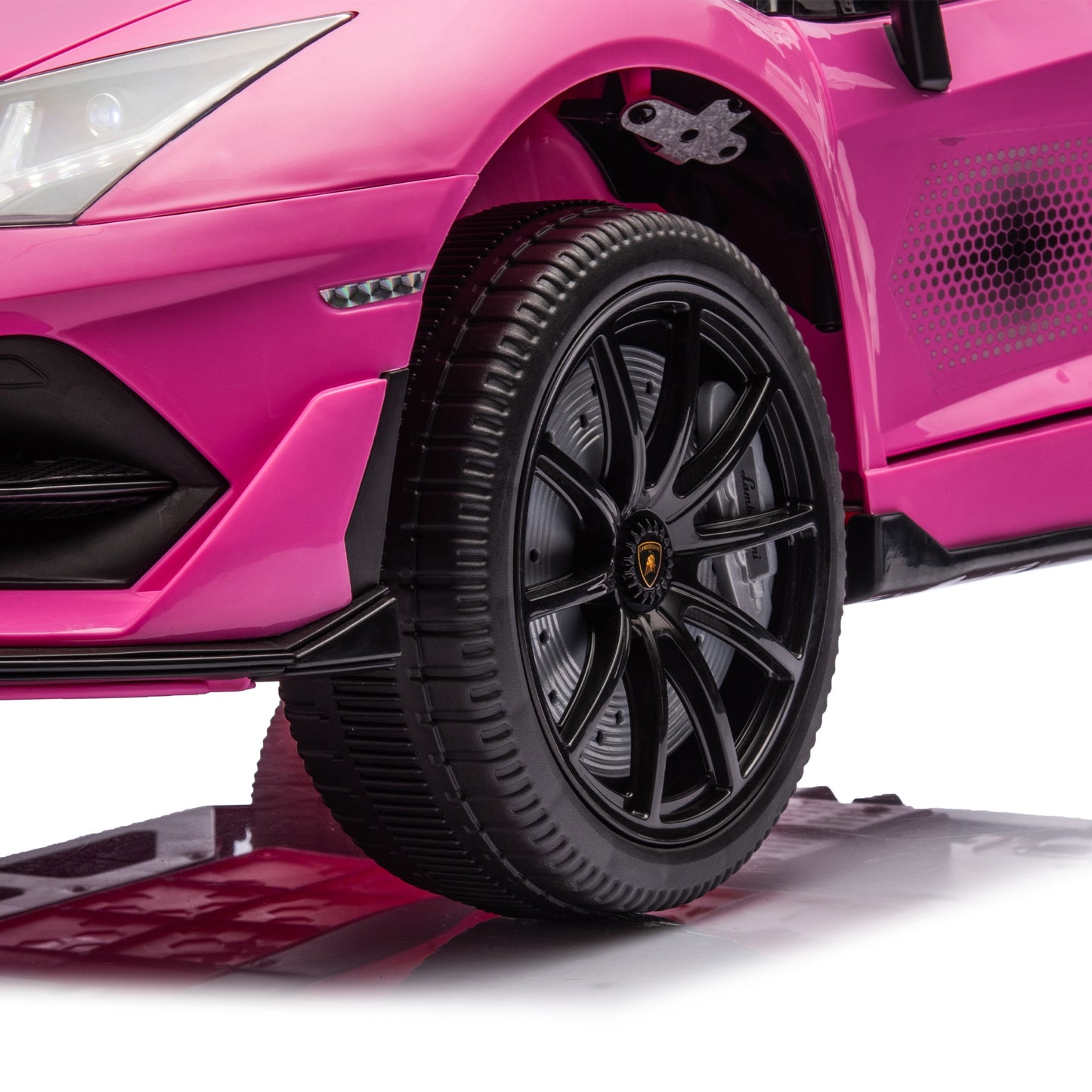 12V Powered Ride On Cars, Lamborghini Aventador Xago Kids Car Electric Vehicle for Girls Boys Christmas Gifts, Kids Ride on Toys with Remote Control, Bluetooth, Music, MP3/USB Ports, LED lights, Pink
