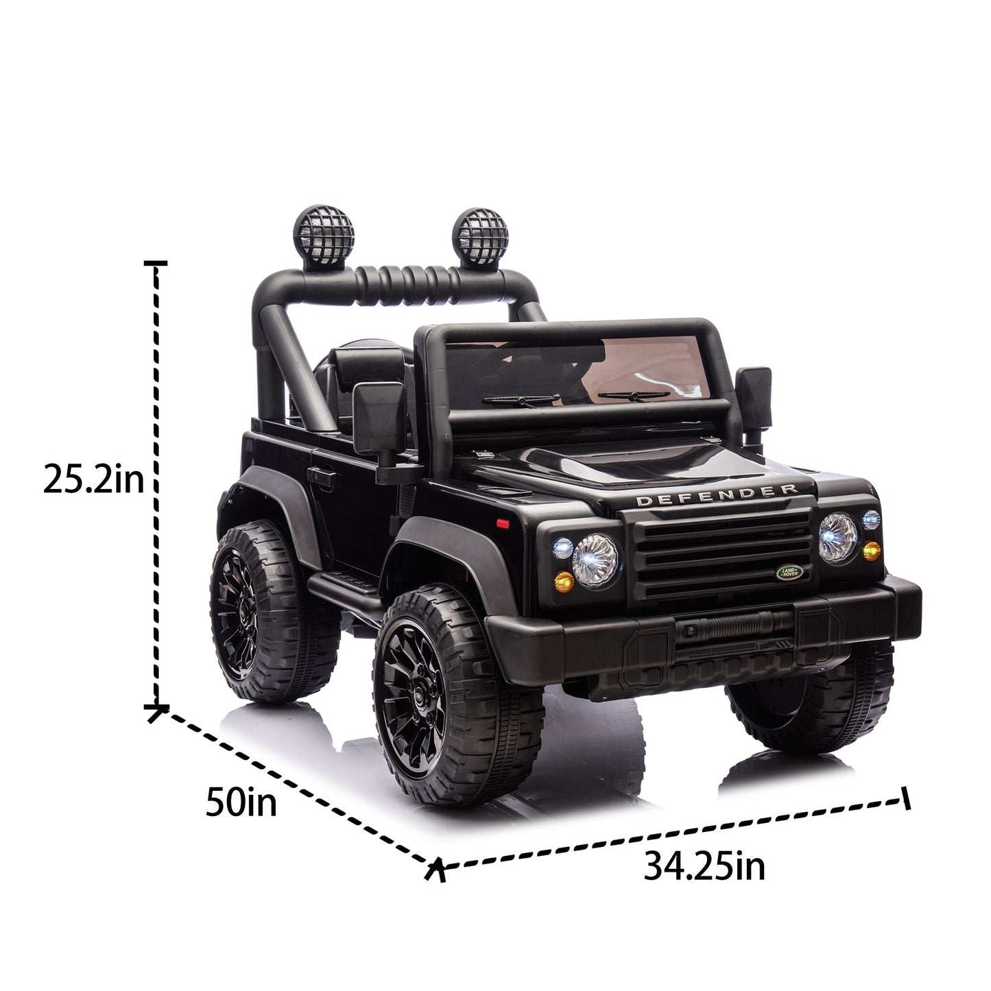 iRerts 24V 2 Seater Ride on Cars, Licensed Land Rover Defender Volta 5008 Ride on Toys for Big Kids with Remote Control, Bluetooth, Music, LED Lights, Powered Electric Car for Kids Ages 3-8, Black