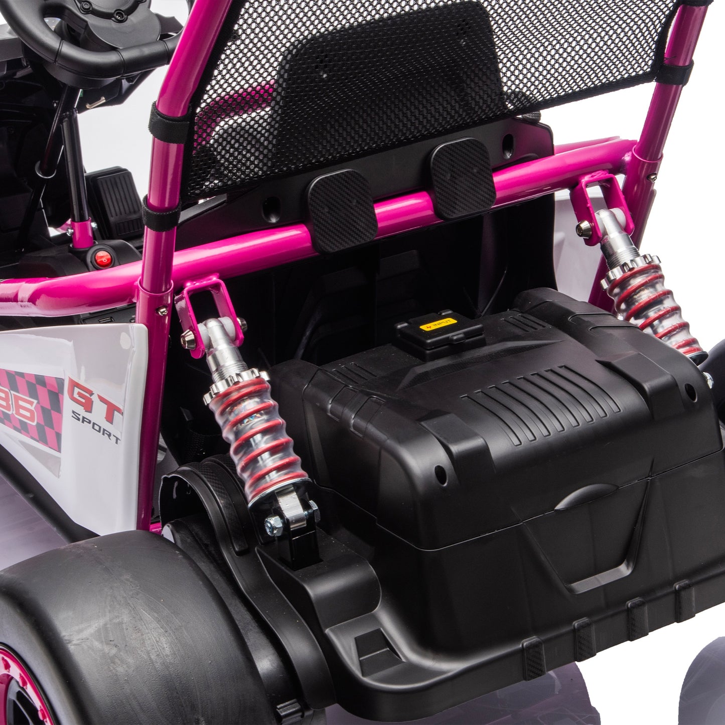 24V Powered Ride on Toys, iRerts Electric Go Kart with Drift Mode, Bluetooth Music, EVA Front Tires, Rear Wheel Suspension, Max Speed 7.5 MPH, Crazy Go Cart Electric Car for Kids 6-12 Ages, Rose Pink