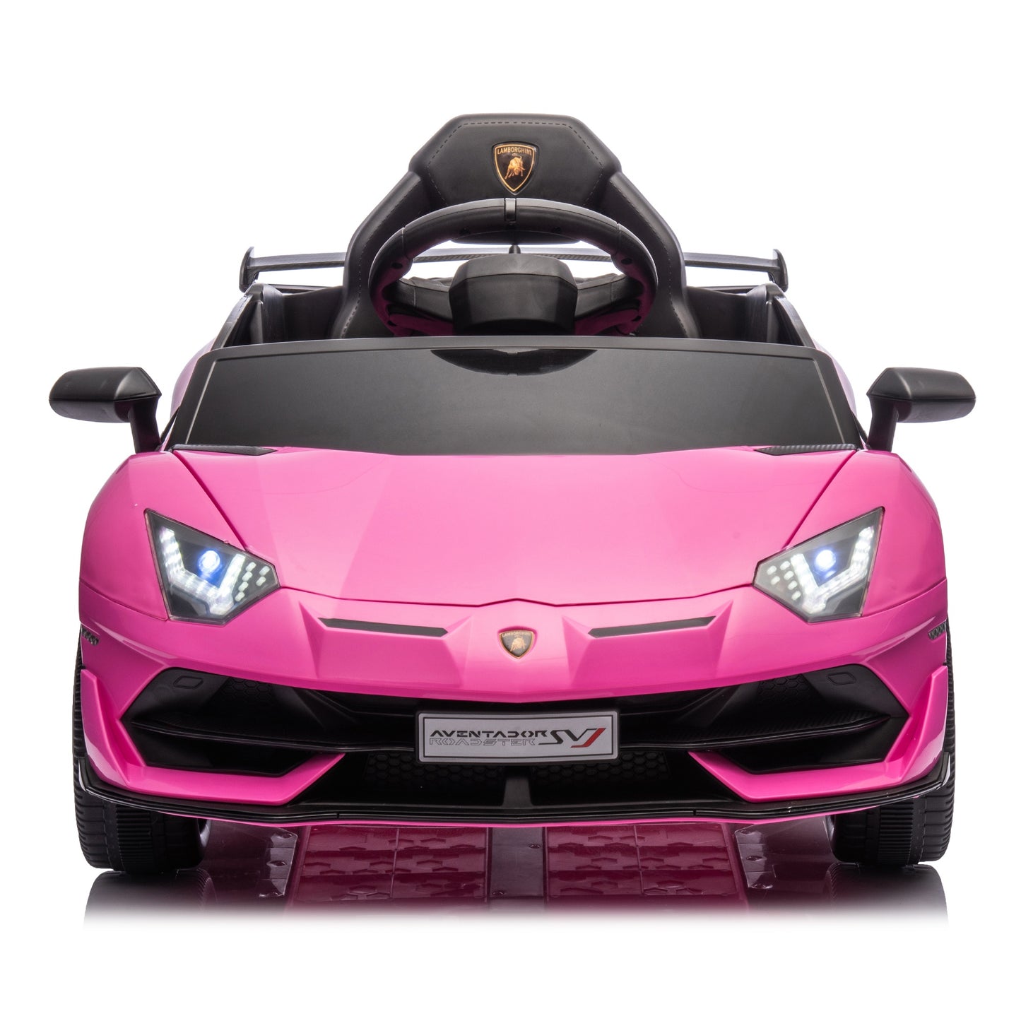 12V Powered Ride On Cars, Lamborghini Aventador Xago Kids Car Electric Vehicle for Girls Boys Christmas Gifts, Kids Ride on Toys with Remote Control, Bluetooth, Music, MP3/USB Ports, LED lights, Pink