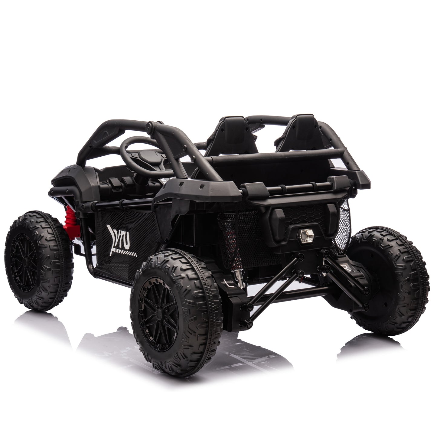 iRerts 2 Seater Ride on Car for Kids, 24 Volt Ride on Toys for Boys Girls Gifts, Powered Ride on UTV Electric Vehicle with Remote Control, Bluetooth, MP3/USB Ports, 4 Wheel Spring Suspension, Black