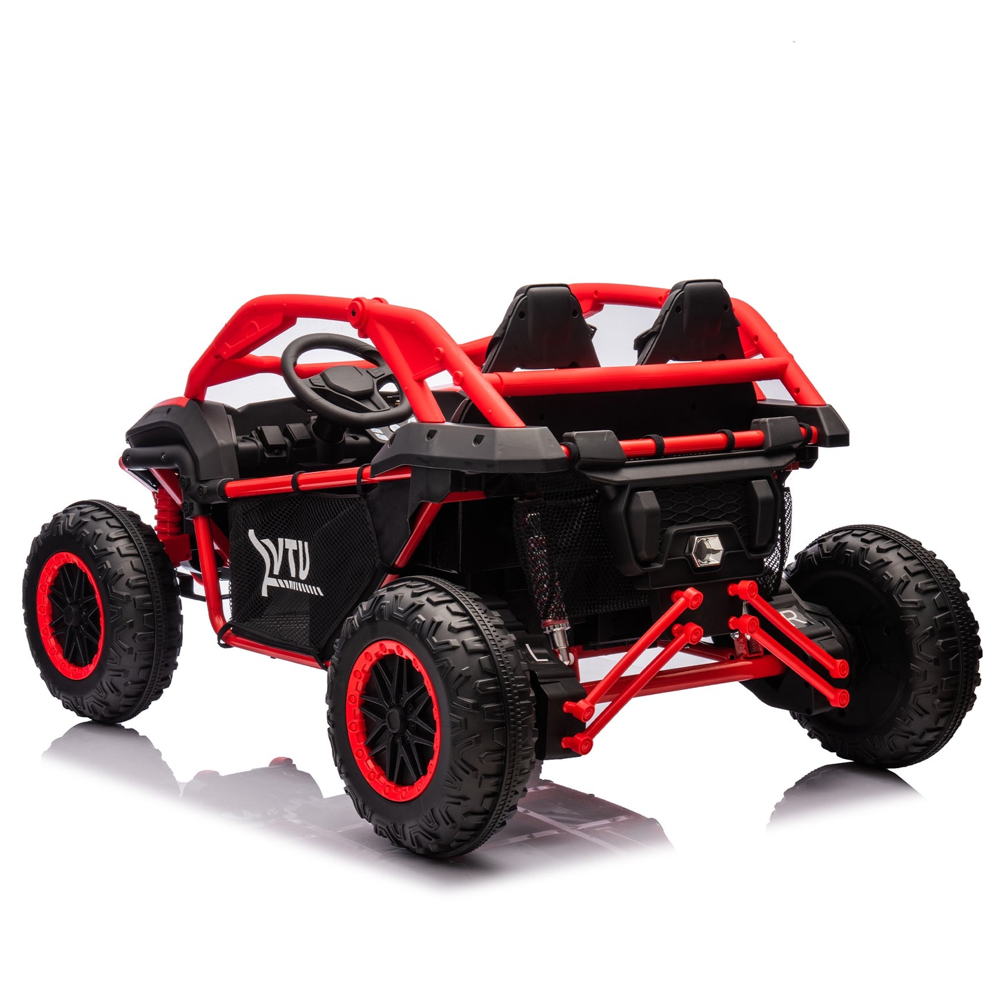 iRerts 2 Seater Ride on Car for Kids, 24 Volt Ride on Toys for Boys Girls Gifts, Powered Ride on UTV Electric Vehicle with Remote Control, Bluetooth, MP3/USB Ports, 4 Wheel Spring Suspension, Red