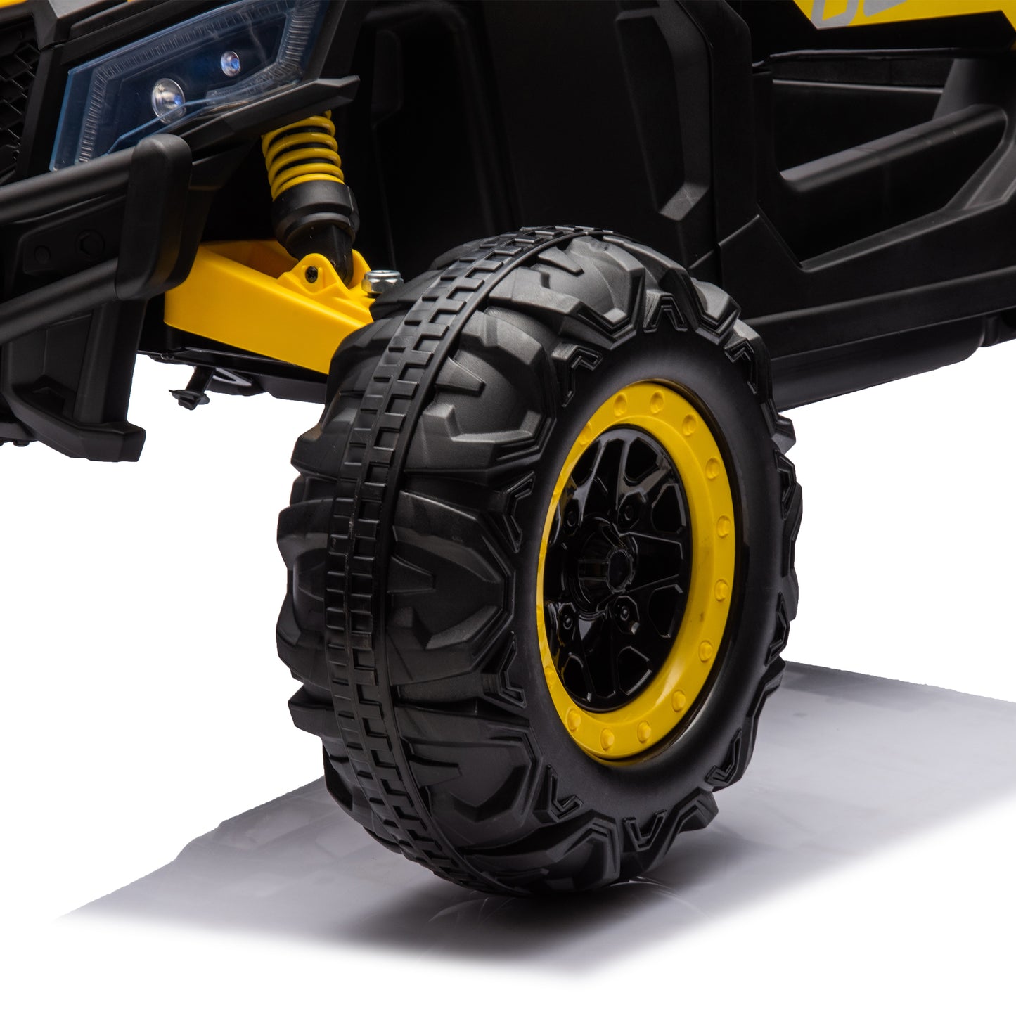 iRerts Yellow 12V Battery Powered Ride on UTV Cars for Boys Girls, Kids Ride on Toys with Remote Control, Music, LED Light, USB, Bluetooth, 4 Wheels Kids Electric Vehicle for Christmas Birthday Gifts