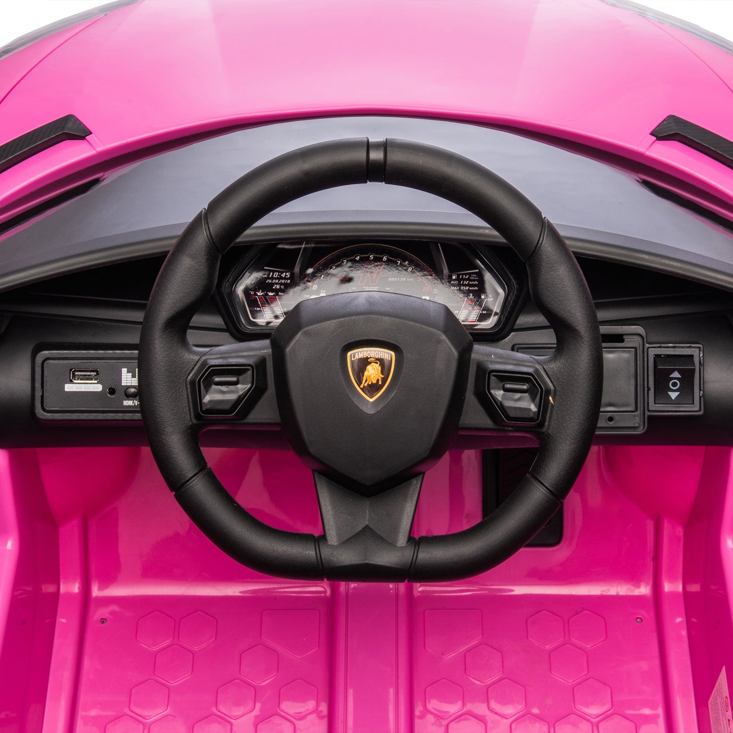 12V Powered Ride On Cars, Lamborghini Aventador Xago Kids Car Electric Vehicle for Girls Boys Christmas Gifts, Kids Ride on Toys with Remote Control, Bluetooth, Music, MP3/USB Ports, LED lights, Pink