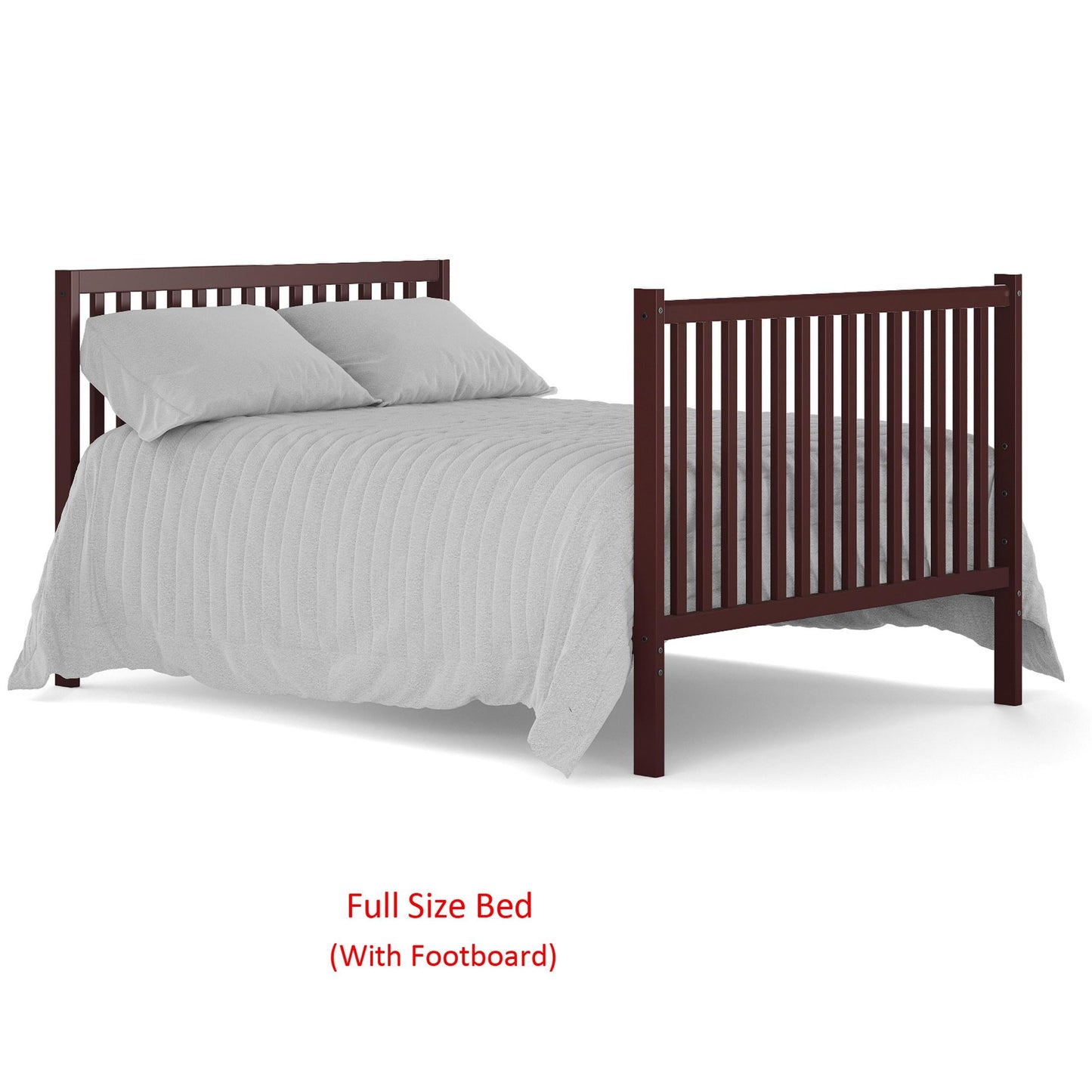 iRerts 5 In 1 Convertible Baby Crib, Wood Convertible Crib Toddler Bed with Wood Legs, Converts from Baby Crib to Toddler Bed, Fits Standard Full-Size Crib Mattress, Easy to Assemble, Espresso