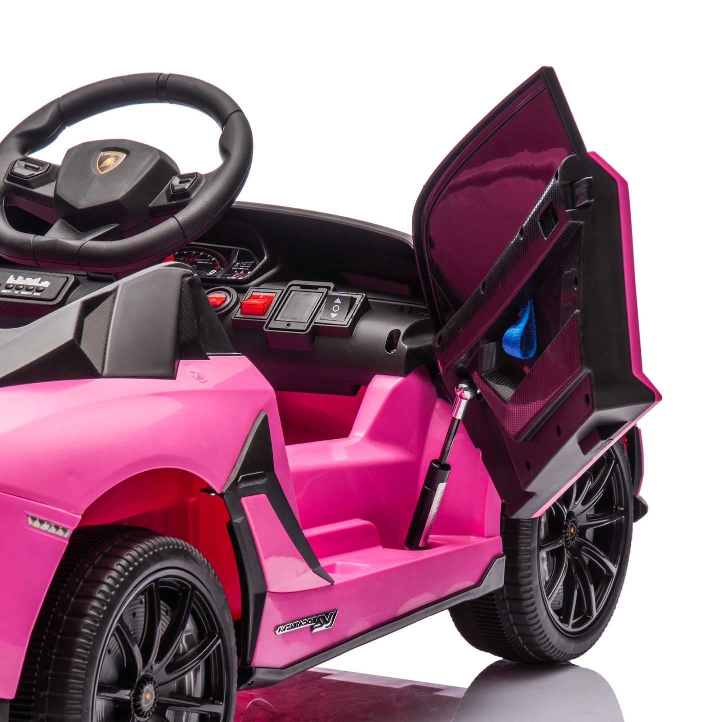 12V Powered Ride On Cars, Lamborghini Aventador Xago Kids Car Electric Vehicle for Girls Boys Christmas Gifts, Kids Ride on Toys with Remote Control, Bluetooth, Music, MP3/USB Ports, LED lights, Pink