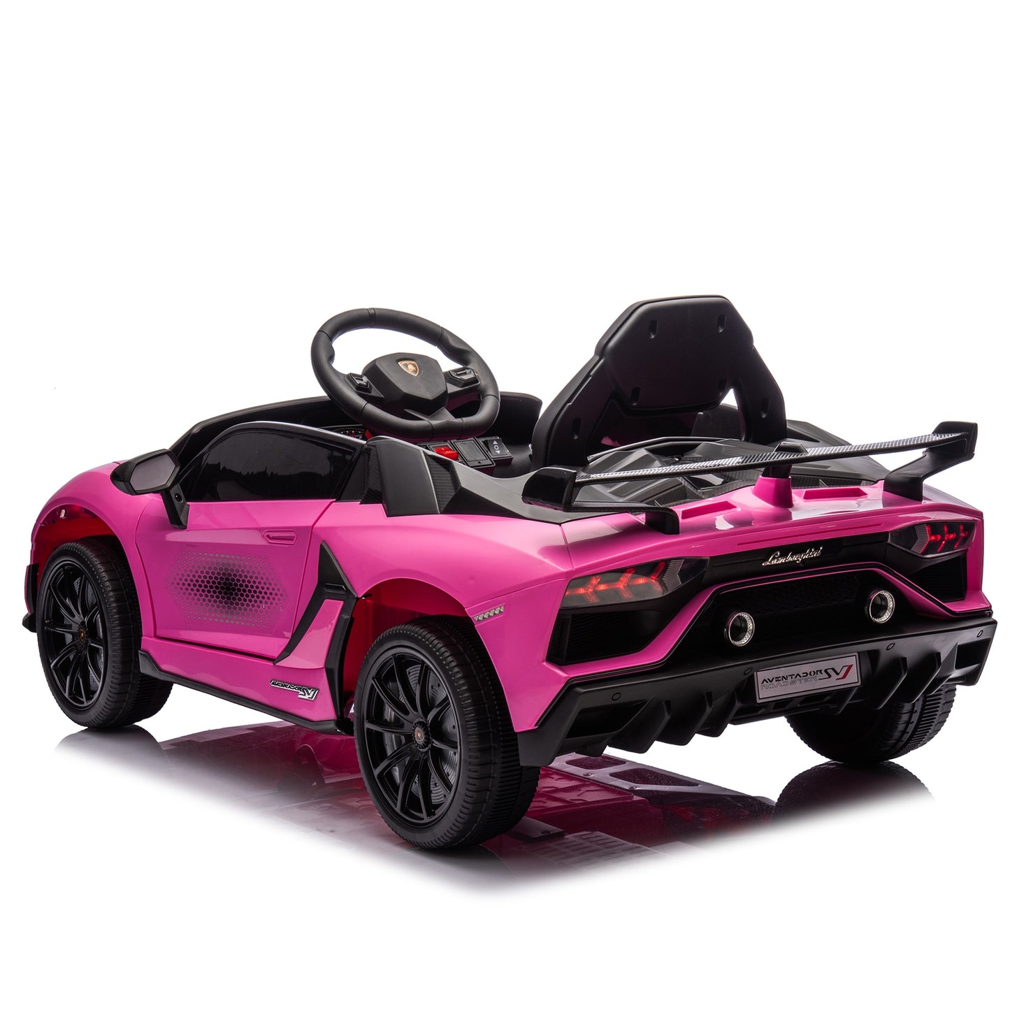 12V Powered Ride On Cars, Lamborghini Aventador Xago Kids Car Electric Vehicle for Girls Boys Christmas Gifts, Kids Ride on Toys with Remote Control, Bluetooth, Music, MP3/USB Ports, LED lights, Pink