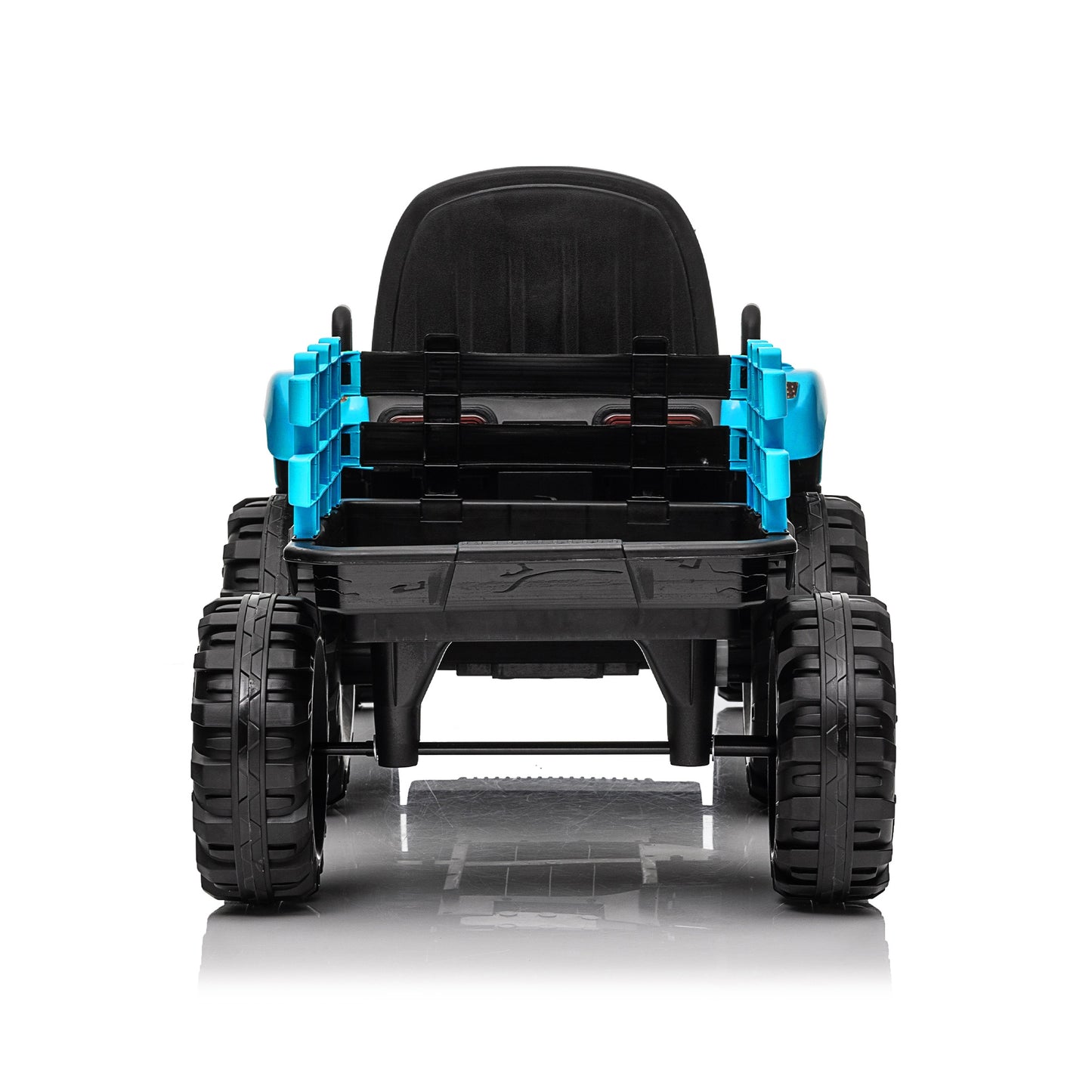 iRerts 24V Ride on Toy Tractor with Trailer, Powered Ride on Car with Remote Control, Electric Cars for Kids Toddlers 3-6 Years Old with 3 Speeds, Bluetooth, Music, USB/MP3 Ports, LED Light, Blue