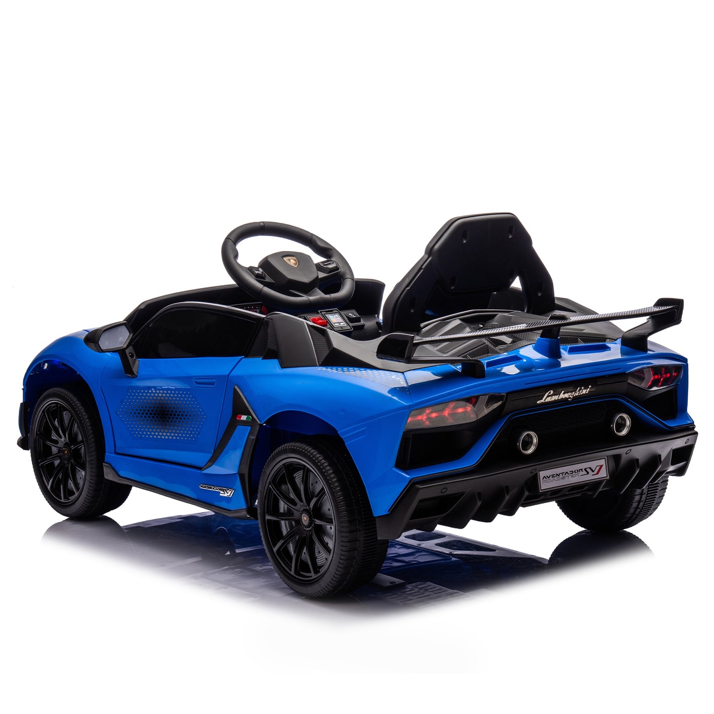 12V Powered Ride On Cars, Lamborghini Aventador Xago Kids Car Electric Vehicle for Girls Boys Christmas Gifts, Kids Ride on Toys with Remote Control, Bluetooth, Music, MP3/USB Ports, LED lights, Blue