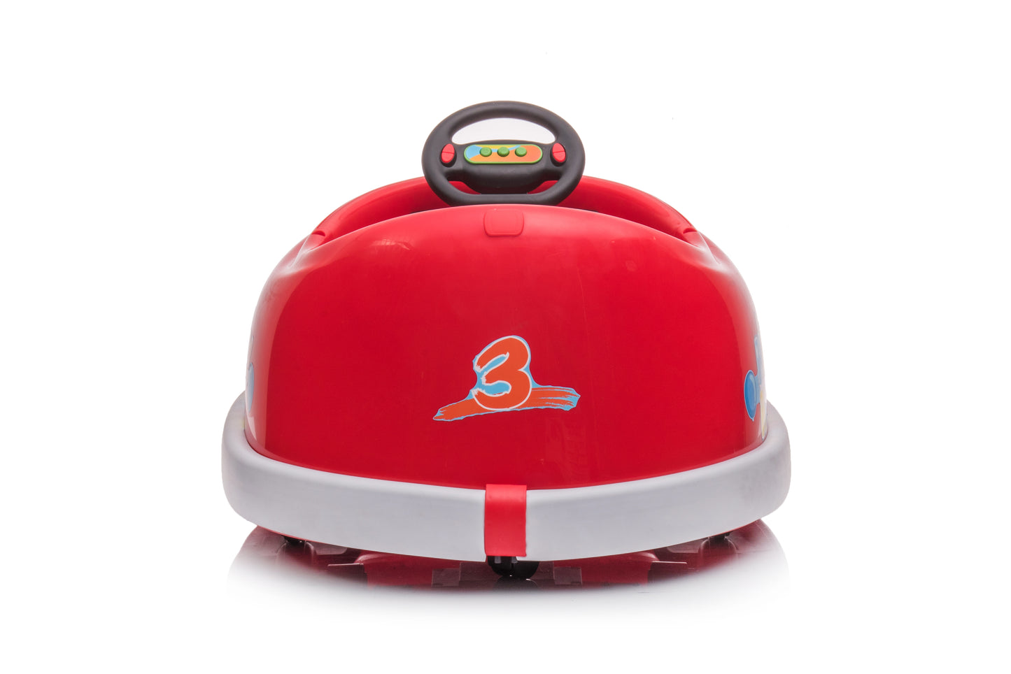 iRerts Kids Bumper Car with Remote Control, 12V Bumper Car for Toddlers Ages 1-6 Years with Rocking Horse Mode, Push Rod, Dinner Plate, USB Bluetooth Music, Ride on Toys Car for Boys Girls Gifts, Red