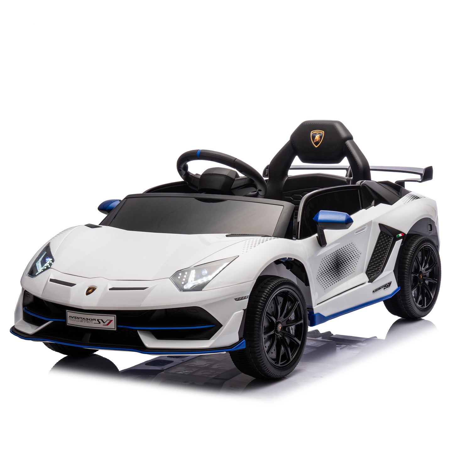 12V Powered Ride On Cars, Lamborghini Aventador Xago Kids Car Electric Vehicle for Girls Boys Christmas Gifts, Kids Ride on Toys with Remote Control, Bluetooth, Music, MP3/USB Ports, LED lights, Black