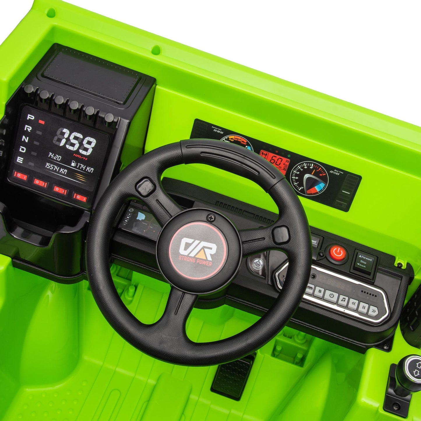 iRerts Ride on Dump Truck for Boys, 12V Ride on Car with Remote Control, 4 Wheel Construction Vehicles with Electric Dump Bed and Shovel, Powered Ride on Toys with Bluetooth, Music, USB Port, Green