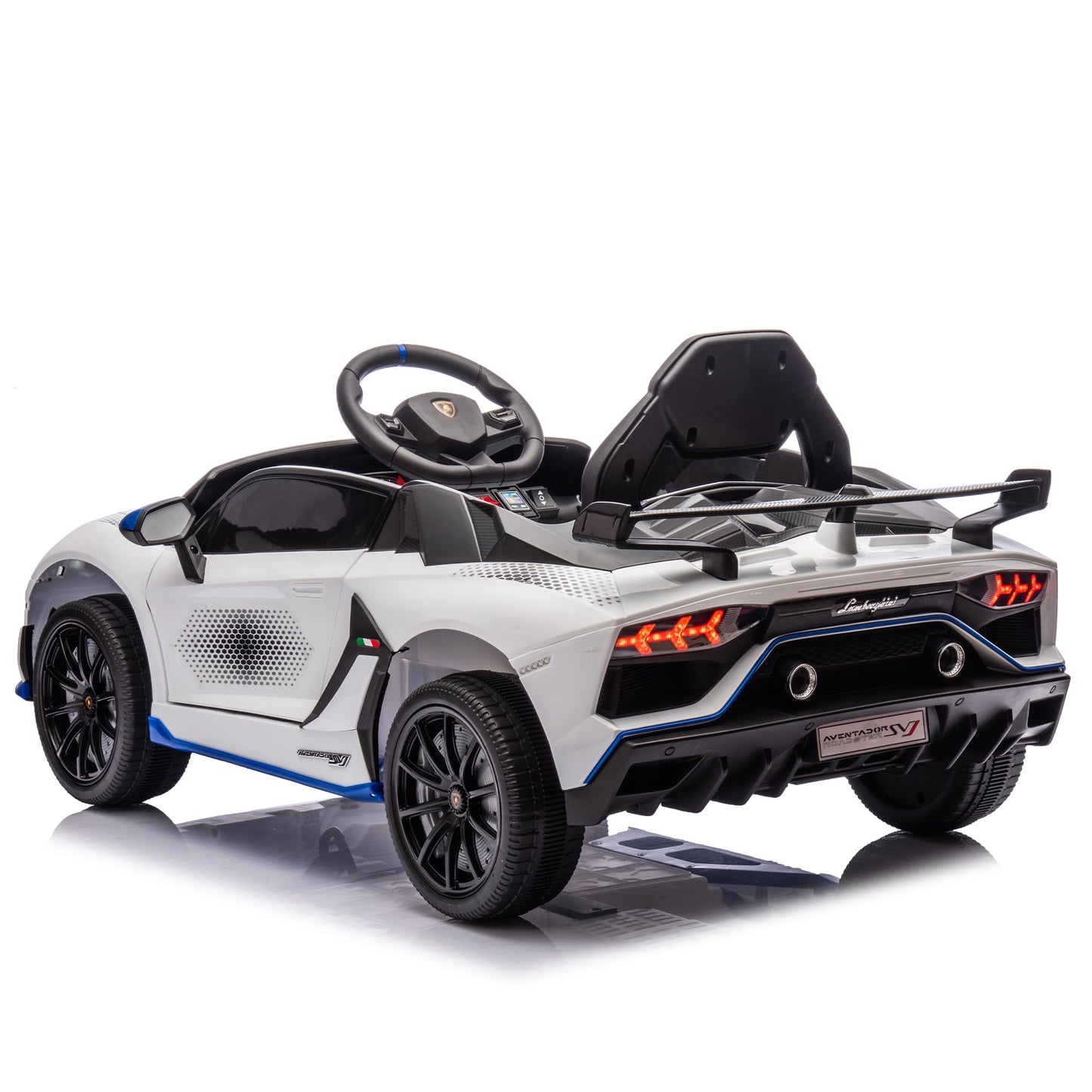 12V Powered Ride On Cars, Lamborghini Aventador Xago Kids Car Electric Vehicle for Girls Boys Christmas Gifts, Kids Ride on Toys with Remote Control, Bluetooth, Music, MP3/USB Ports, LED lights, Black