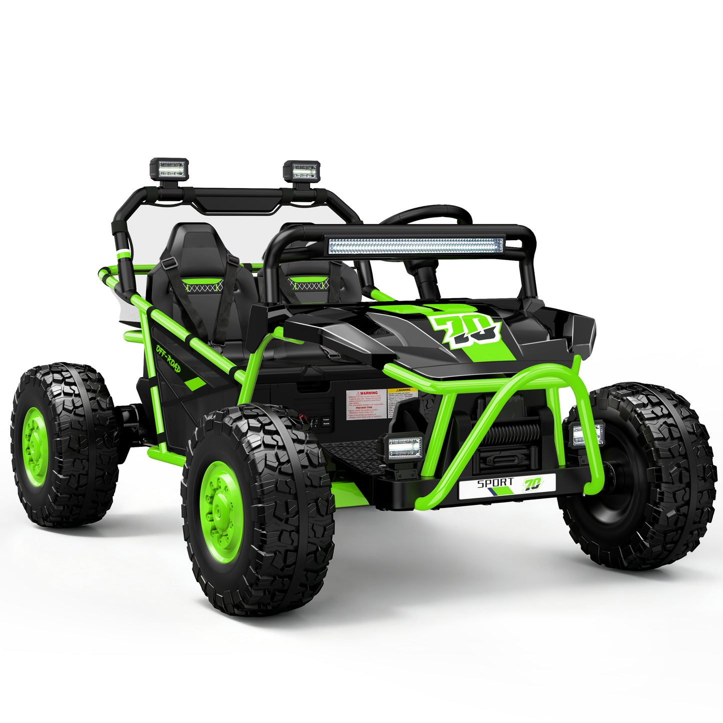 iRerts 36V Powered Ride on Toys for Big Kids, 2 Seater Ride on UTV Cars with Bluetooth, Music, 4 Wheels Spring Suspension, Kids Car Electric Ride on Vehicles for Boys Girls Ages 6+, Green