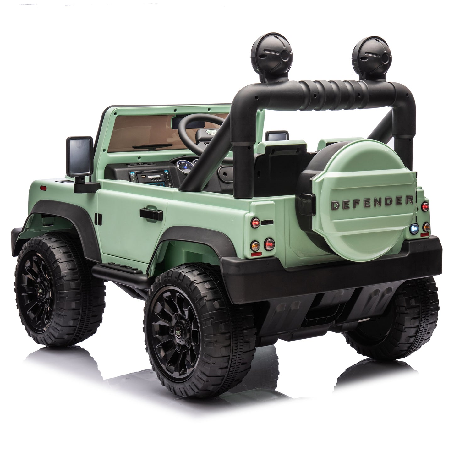 iRerts 24V 2 Seater Ride on Cars, Licensed Land Rover Defender Volta 5008 Ride on Toys for Big Kids with Remote Control, Bluetooth, Music, LED Lights, Powered Electric Car for Kids Ages 3-8, Green
