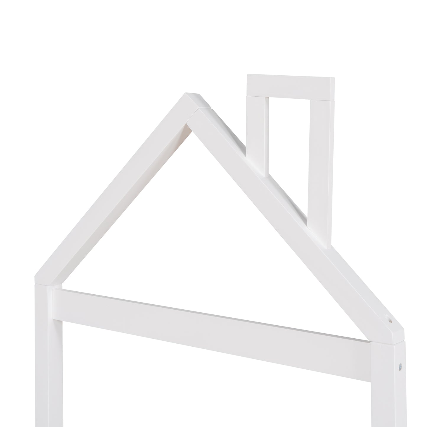 iRerts Wood Twin Platform Bed, Twin Size Bed Frame for Kids Toddlers Boys Girls, Twin Bed Frame with House Shaped Headboard, Twin Size Bed Frame No Box Spring Needed for Bedroom, White
