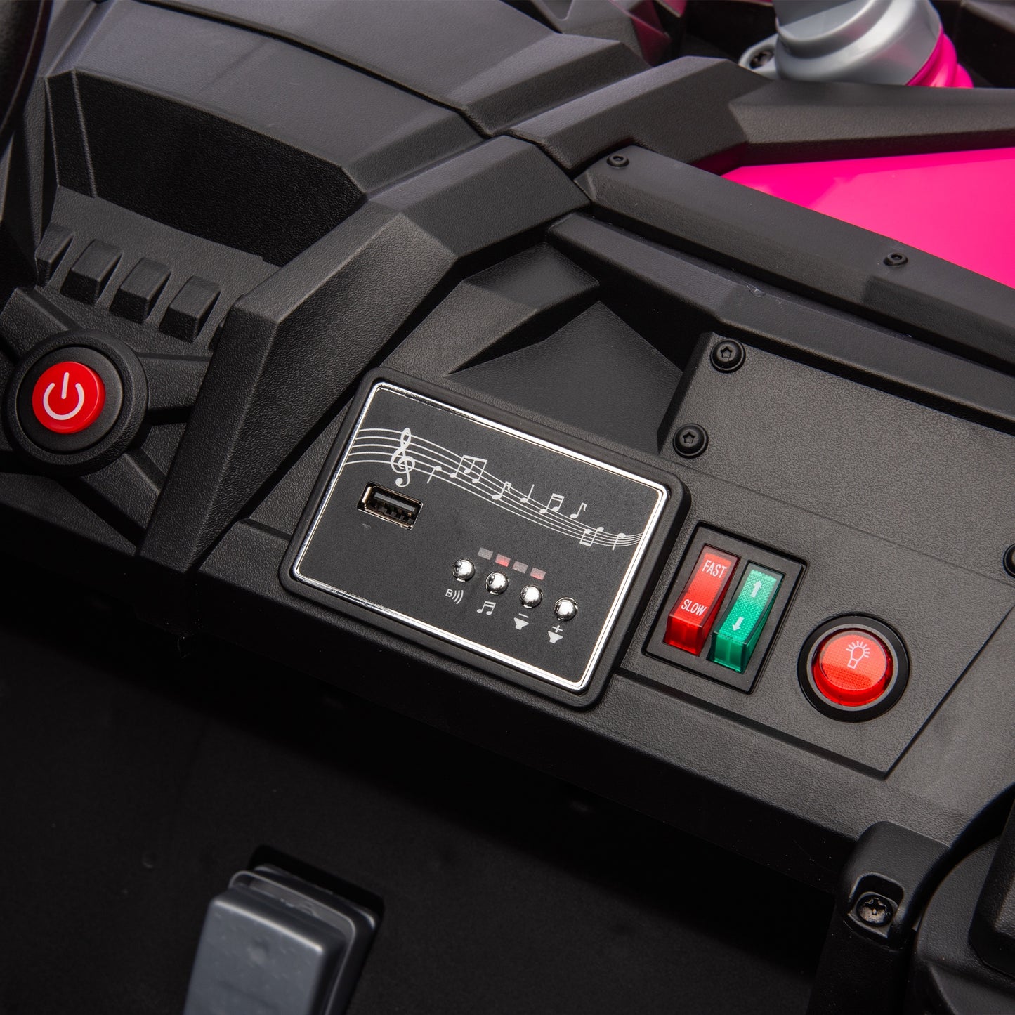 iRerts 2 Seater Ride on Car, 24V Powered Ride on Toys UTV with Remote Control, LED Lights, Bluetooth Music, 3 Speeds, Storage Space, Electric Vehicle for Kids Boys Girls Ages 3-8 Gifts, Pink