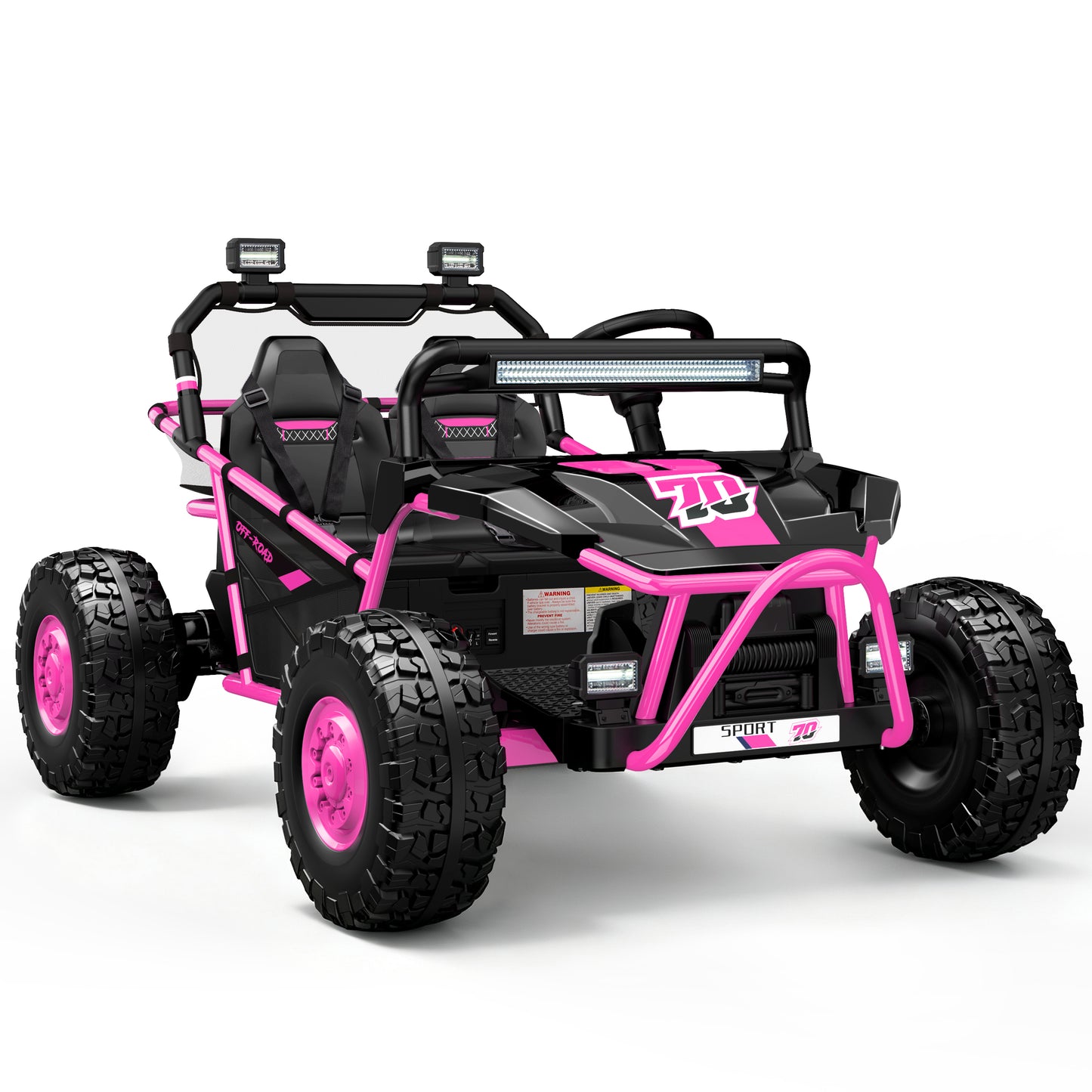 iRerts 36V Powered Ride on Toys for Big Kids, 2 Seater Ride on UTV Cars with Bluetooth, Music, 4 Wheels Spring Suspension, Kids Car Electric Ride on Vehicles for Boys Girls Ages 6+, Pink