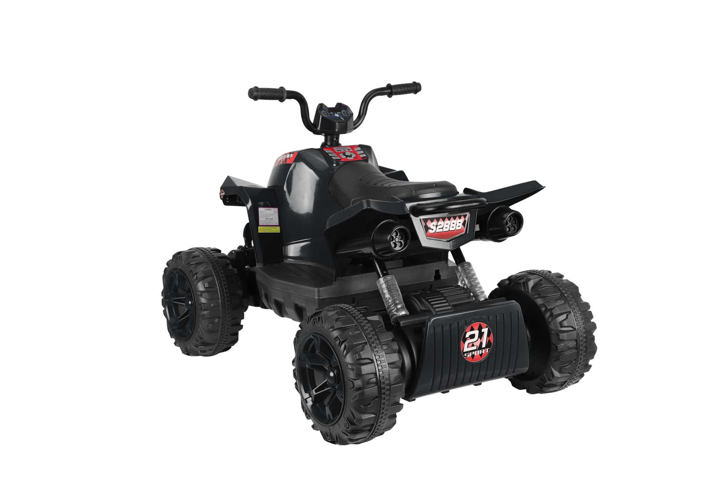 24V Battery Powered Ride on ATV, 4WD Kids Ride on Cars with Bluetooth, Music, LED Light, USB/AUX Ports, Ride on Toys Electric Cars for Kids Boys Girls 3-8 Ages Gifts, Black
