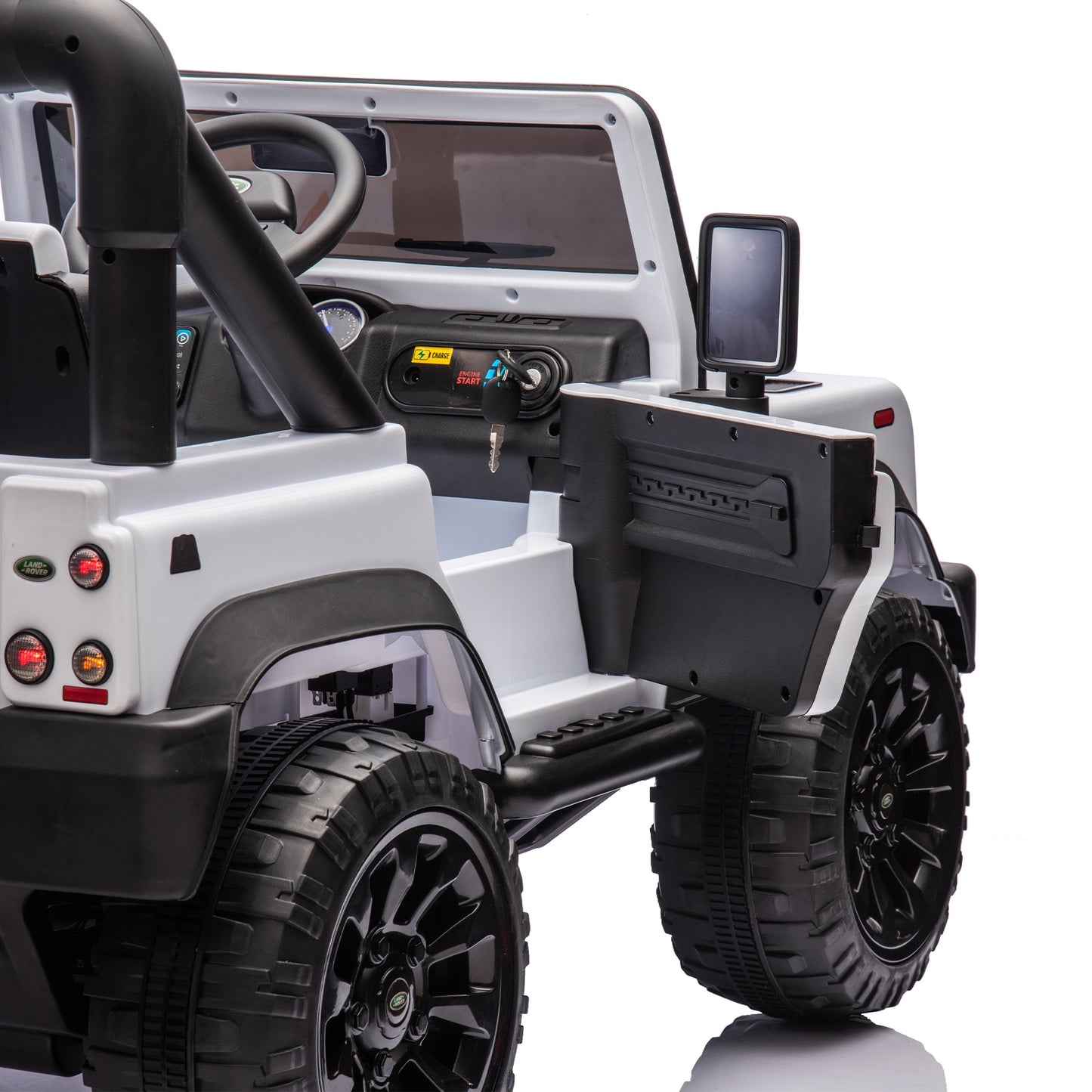 iRerts 24V 2 Seater Ride on Cars, Licensed Land Rover Defender Volta 5008 Ride on Toys for Big Kids with Remote Control, Bluetooth, Music, LED Lights, Powered Electric Car for Kids Ages 3-8, White
