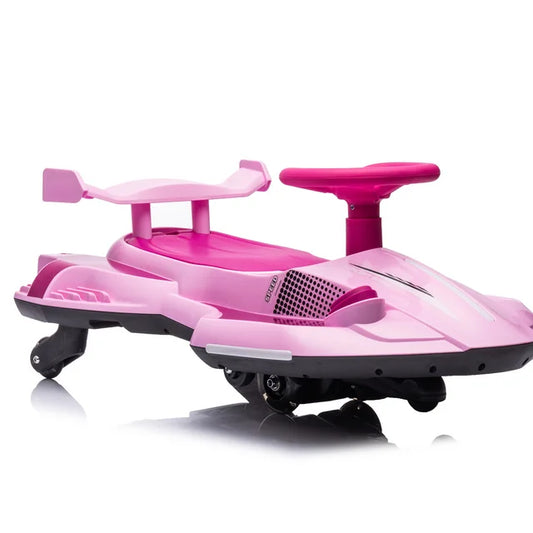 12V Ride on Toy for Kids, Battery Powered Ride on Drift Car for Boys Girls 3-6 Years Old, Electric 360 Degrees Rotating Ride on Drifting Go Kart with Music, MP3/USB Port, Steam Sprayer LED Lights