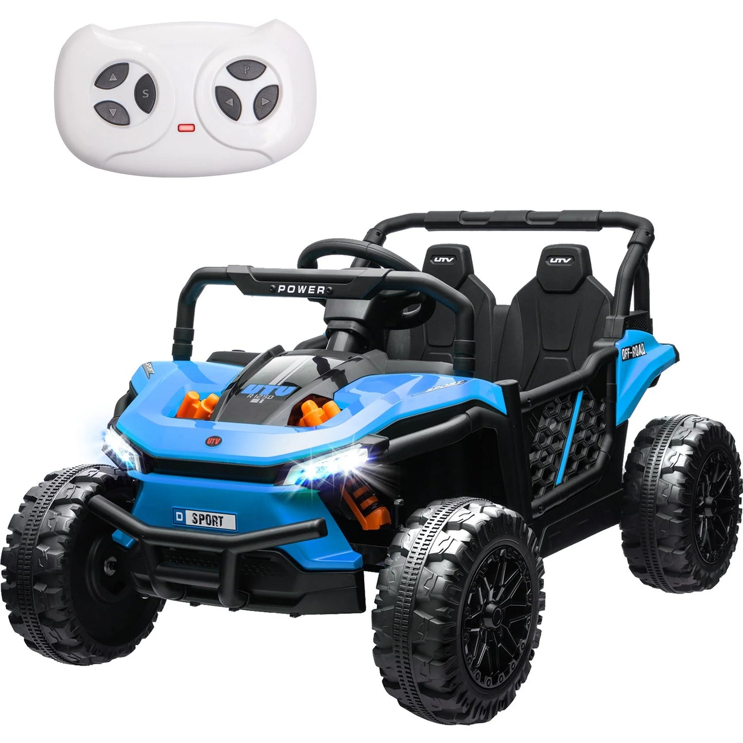 12V Ride on UTV Cars for Kids, Battery Powered Ride on Toys with Remote Control, Bluetooth, MP3 Player, LED Headlights, Safety Belt, 4 Wheeler Suspension, Electric Car for Kids 3-6 Boys Girls, Pink