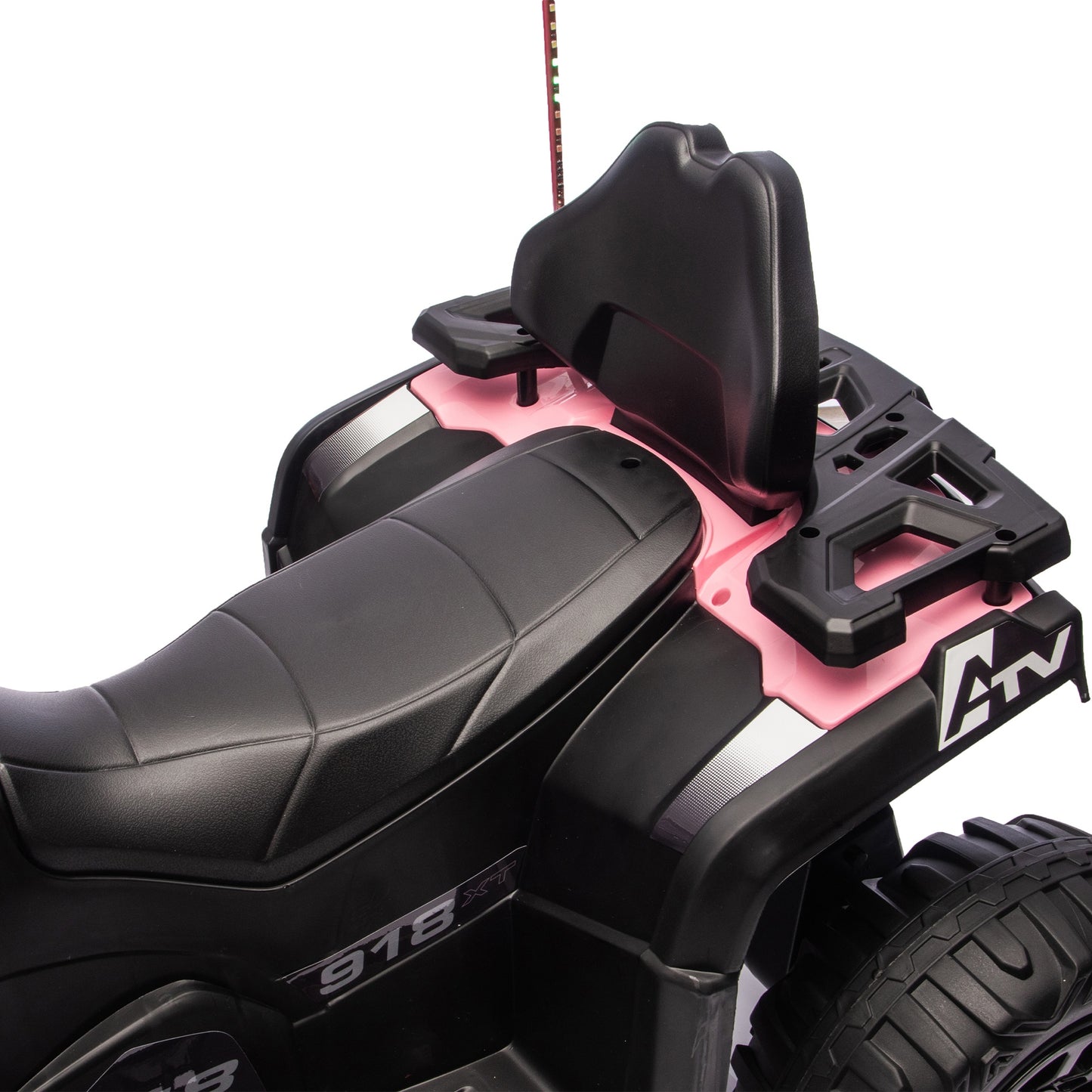 iRerts 24V Ride on ATV, Powered Ride on Toys Electric 4 Wheeler for Boys Girls Ages 3-6 Gifts, Kids Ride on Car Electric Vehicle with Multi-Color Lights, Bluetooth, Music, USB Port, Pink