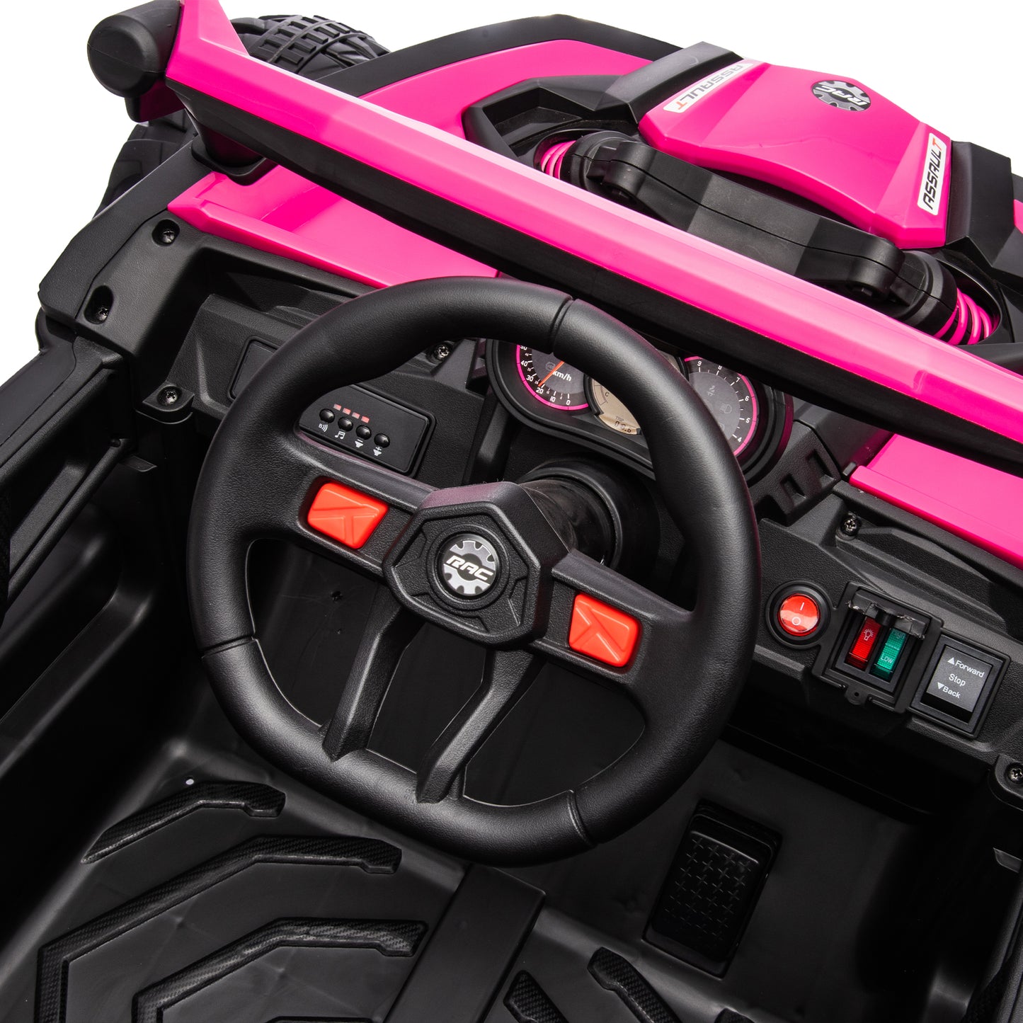iRerts Pink 12V Battery Powered Ride on UTV Cars for Boys Girls, Kids Ride on Toys with Remote Control, Music, LED Light, USB, Bluetooth, 4 Wheels Kids Electric Vehicle for Christmas Birthday Gifts