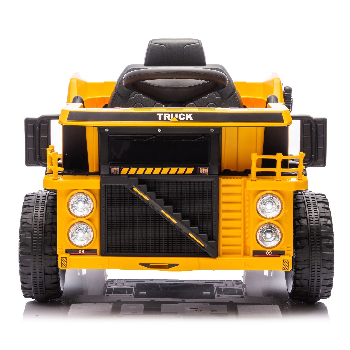 iRerts Ride On Dump Truck for Kids, 12V Powered Ride on Car with Remote Control, Electric Dump Bed, 1 Shovel, Bluetooth Music, LED Light, Kids Car Ride on Construction for Boys Girls Ages 3-5, Yellow