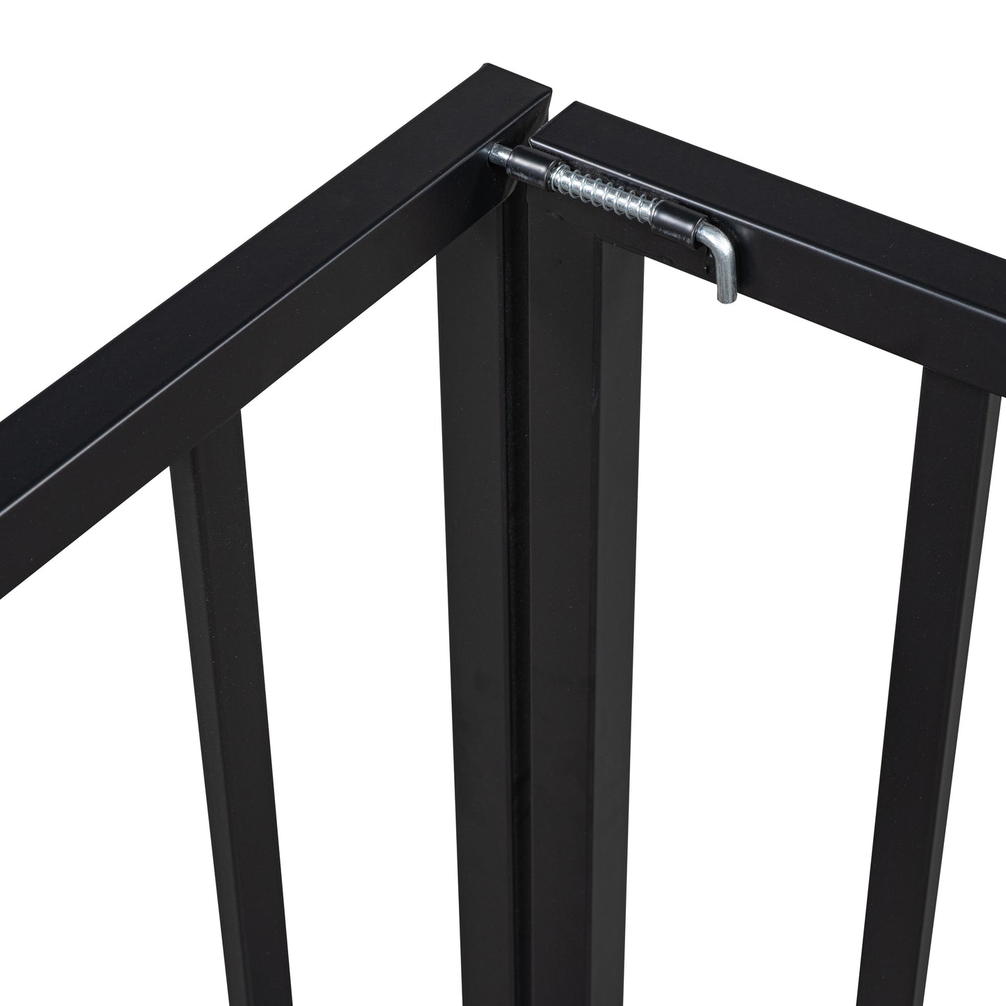 iRerts Full Floor Bed Frame, Metal Full Size Montessori Floor Bed Frame with Fence and Door, Kids Toddler Floor Bed Frame Full Size for Girls Boys, Twin Bed Frame without Bed Slats, Black