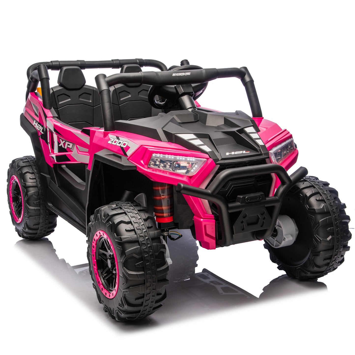 iRerts 24V Ride on Toys for Big Kids, 2 Seater Ride on Car UTV for Kids with Remote Control, Bluetooth, Music, Shovel, Storage Space, Kids Cars Electric Vehicles for Boys Girls 3-8 Ages Gifts, Black