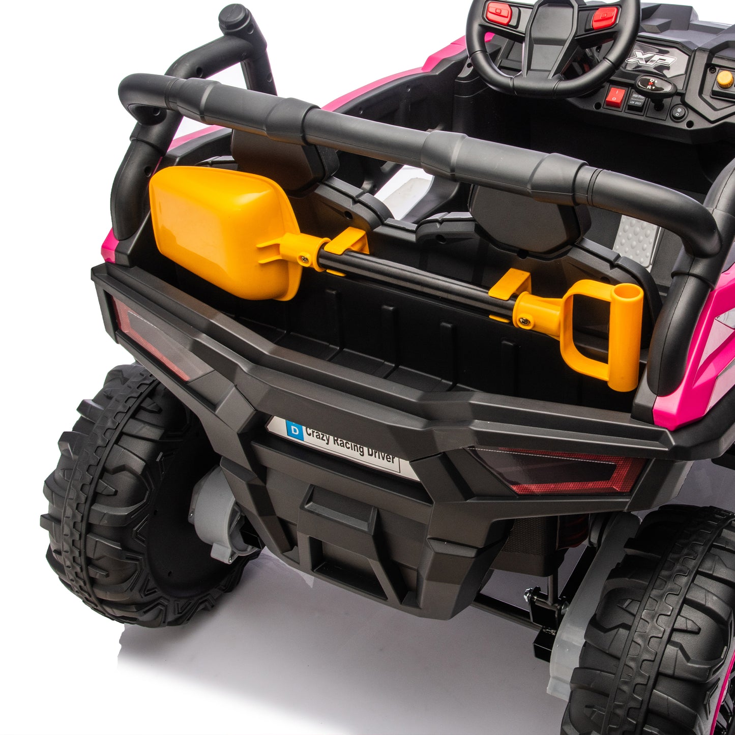 iRerts 24V Ride on Toys for Big Kids, 2 Seater Ride on Car UTV for Kids with Remote Control, Bluetooth, Music, Shovel, Storage Space, Kids Cars Electric Vehicles for Boys Girls 3-8 Ages Gifts, Black
