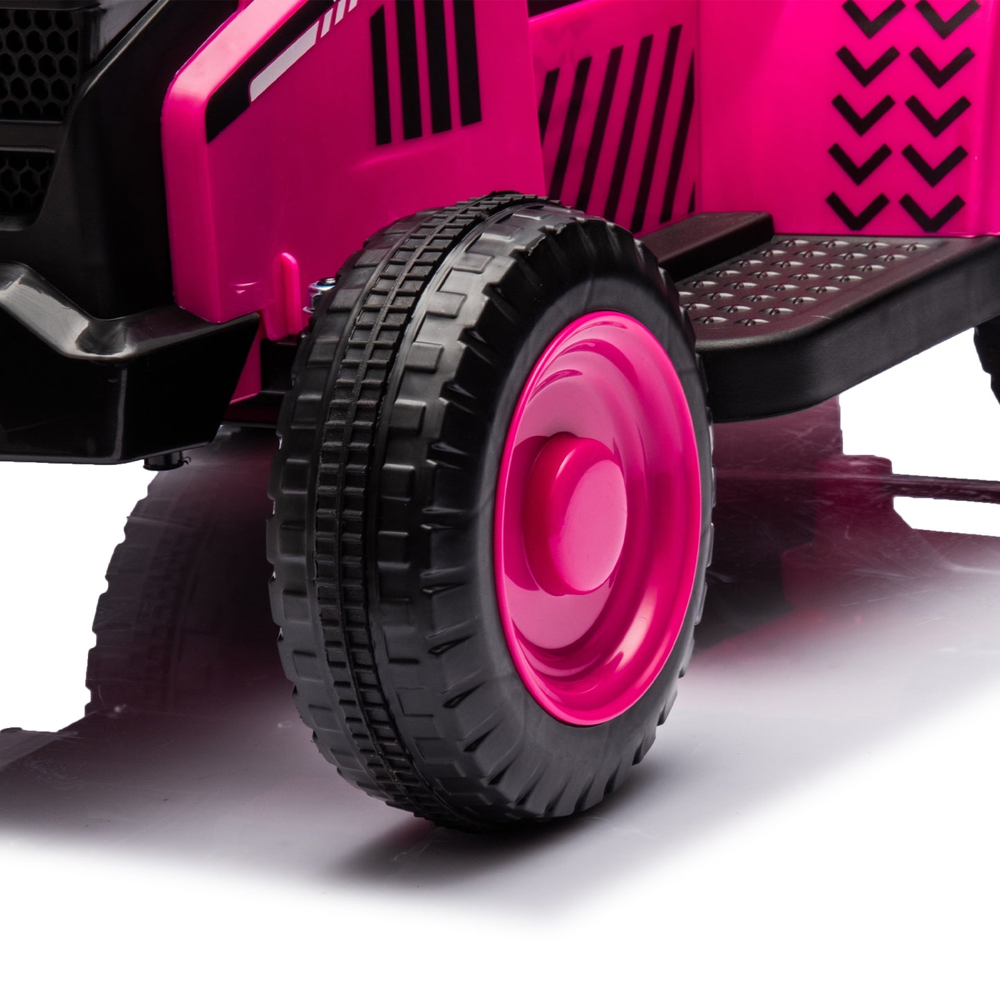 iRerts 12V Ride on Tractor, Powered Ride on Car for Kids Boys Girls Ages 3-6 Gifts, Kids Ride on Toys Electric Cars with Removable Storage Tug, Bluetooth ,Music, MP3/USB Ports, LED Light, Rose Red