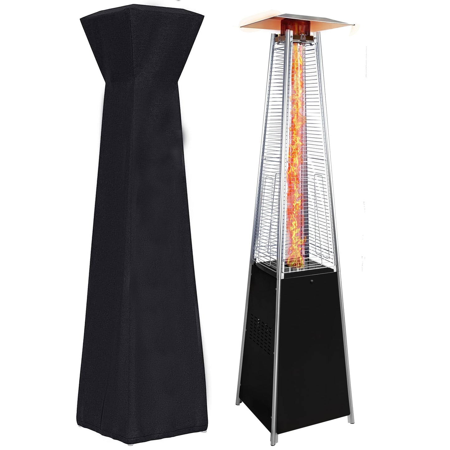 iRerts 48000 BUT Outdoor Patio Heaters, Electric Patio Heater for Outside Use, Porch Heater with Wheels, Propane Or Butane Heater, Black