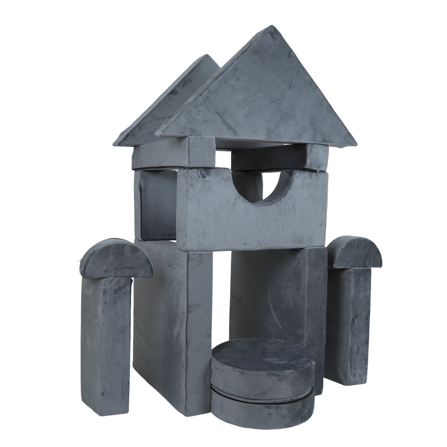 iRerts 14Pcs Modular Kids Play Couch, Convertible Nugget Couch for Kids Boys Girls, Kids Sofa Couch Floor Sofa for Children, Kids Couch Building Fort Foam Couch for Playroom Bedroom Nursery, Gray