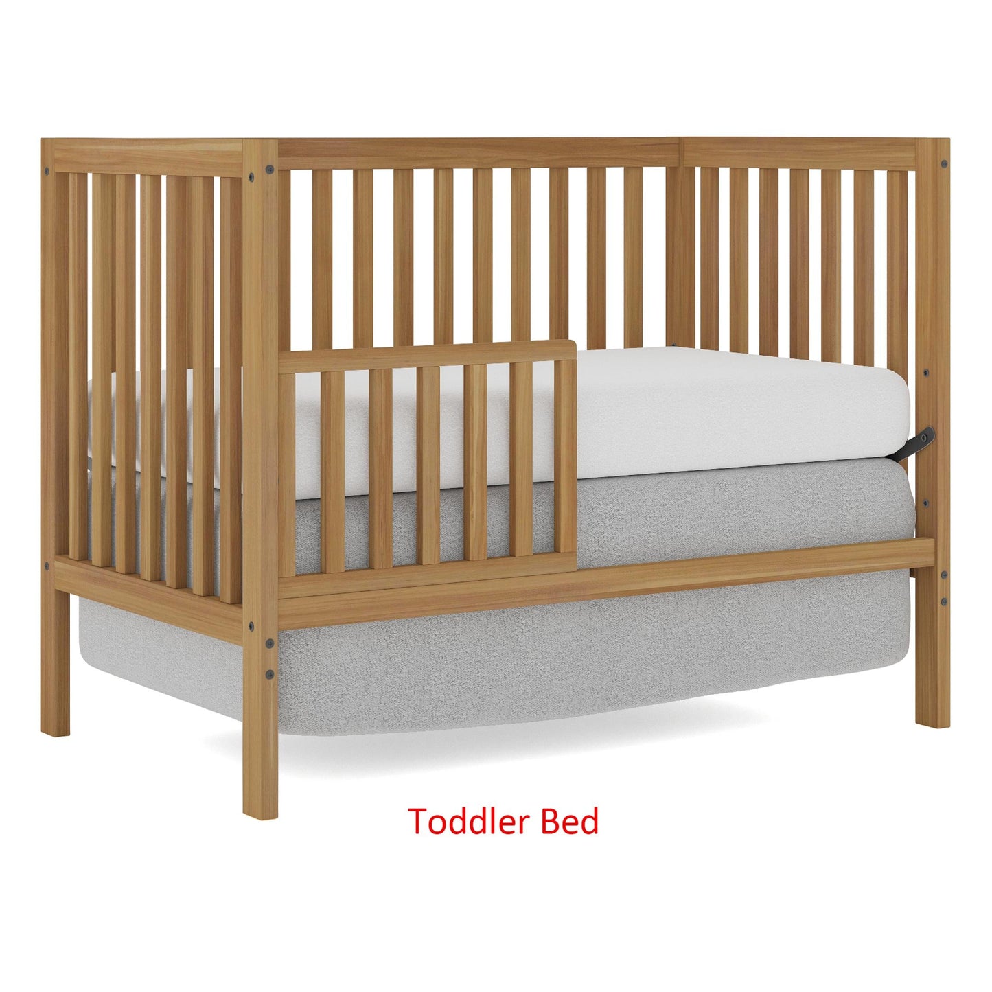 iRerts 5 In 1 Convertible Baby Crib, Wood Convertible Crib Toddler Bed with Wood Legs, Converts from Baby Crib to Toddler Bed, Fits Standard Full-Size Crib Mattress, Easy to Assemble, Natural
