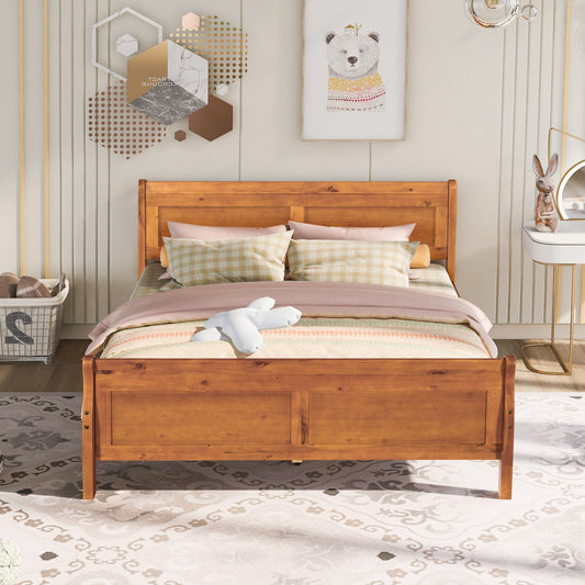 iRerts Wood Queen Platform Bed Frame, Modern Queen Bed Frame with Headboard, Queen Size Wood Platform Bed with Wooden Slat Support, No Box Spring Needed, Easy Assembly, Oak