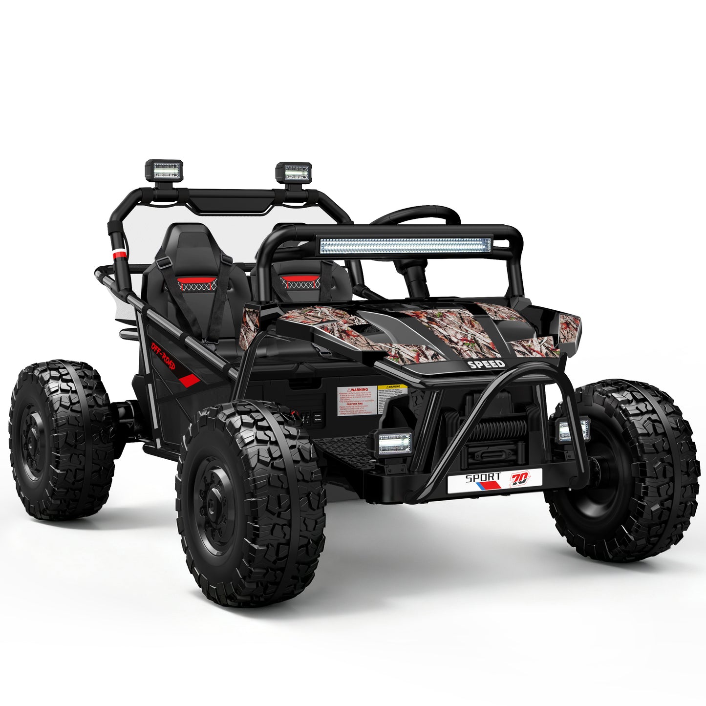 iRerts 36V Powered Ride on Toys for Big Kids, 2 Seater Ride on UTV Cars with Bluetooth, Music, 4 Wheels Spring Suspension, Kids Car Electric Ride on Vehicles for Boys Girls Ages 6+, Black