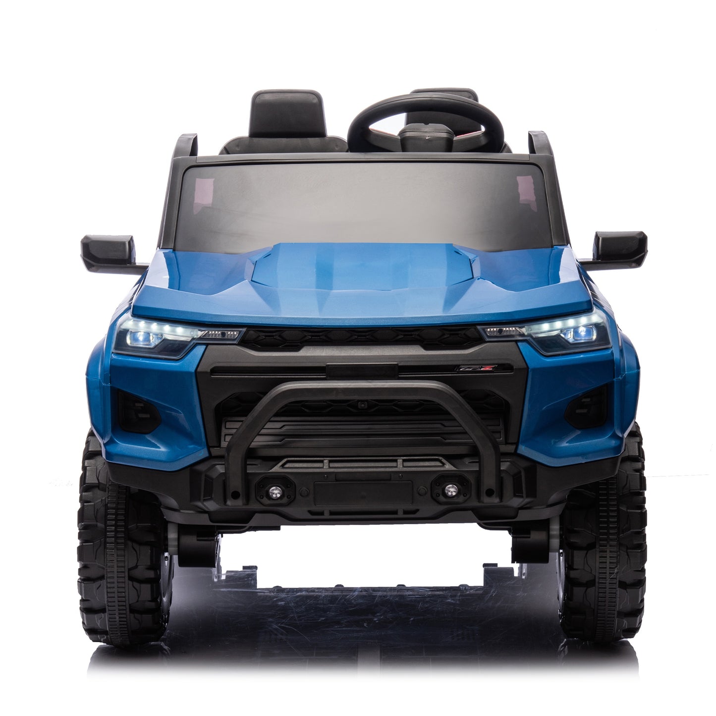 24V 2 Seater Ride on Truck, 4WD Powered Ride on Toy Car with Remote Control, Bluetooth, Music Player, 800W Motors, Back Box Storage, 3 Speeds, Kids Electric Vehicle for Boys Girls Gifts, Blue